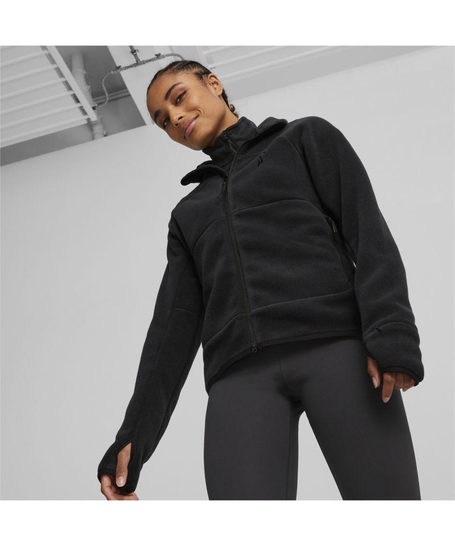 PUMA Seasons Full zip Running Fleece in Black Lyst UK