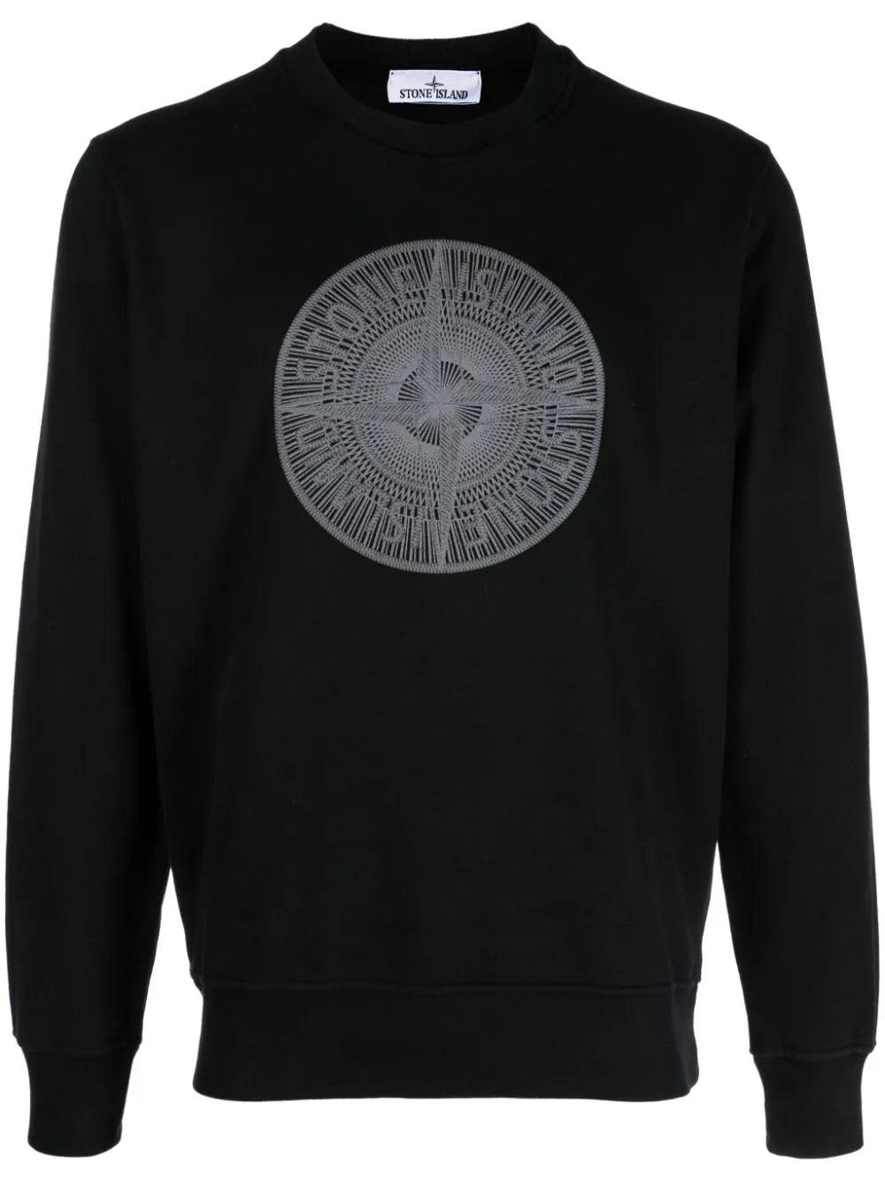 Stone island black crew neck sweatshirt sale