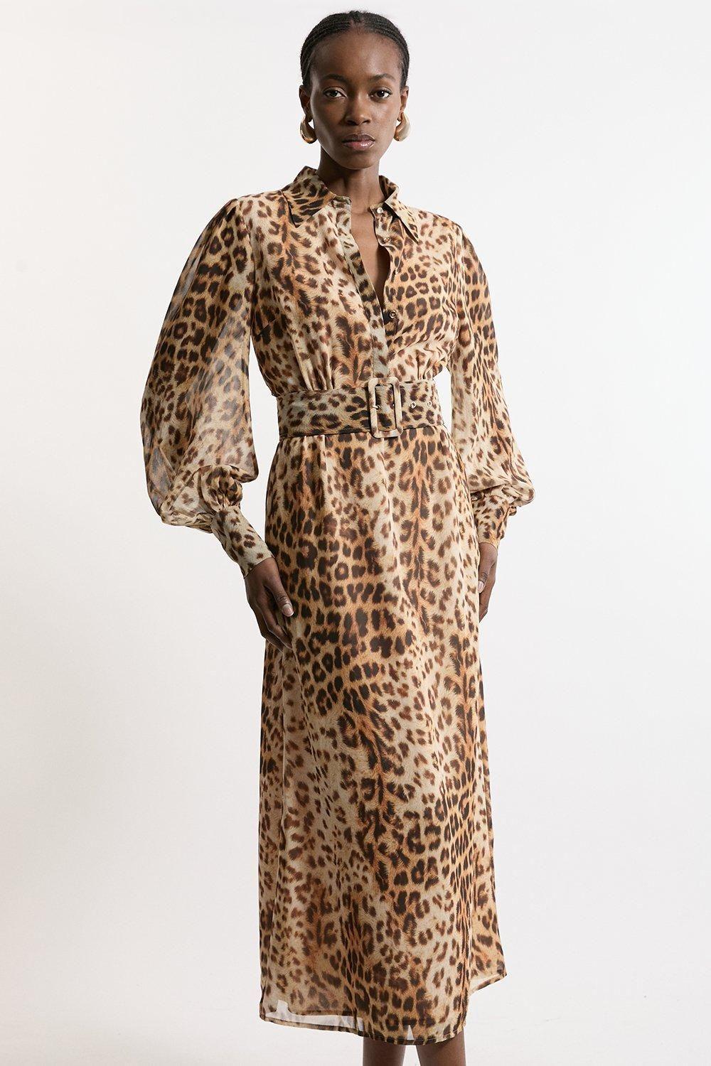 Printed Georgette Karen Millen Tiger Print Dress Karen Millen