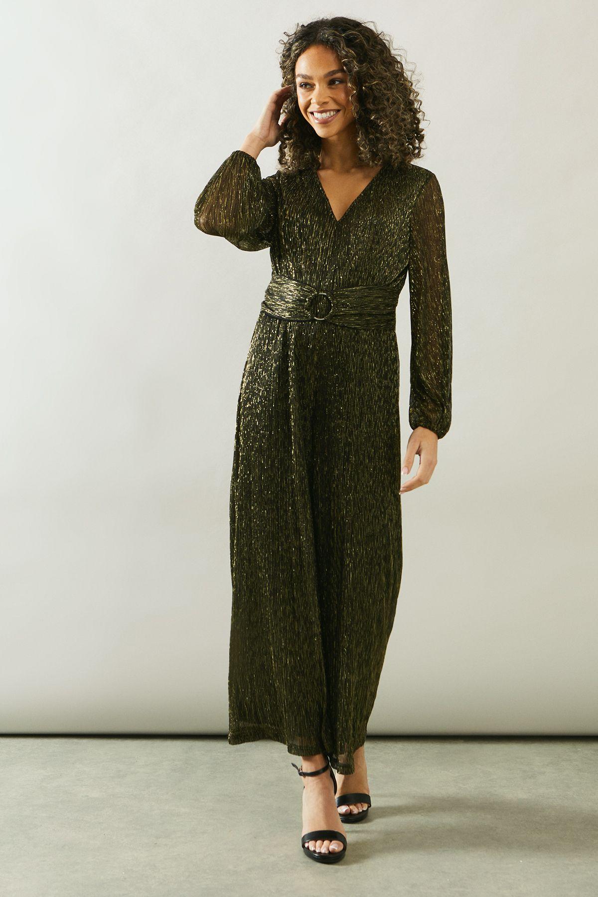 Wallis Petite Occasion Plisse Ring Jumpsuit in Green Lyst UK