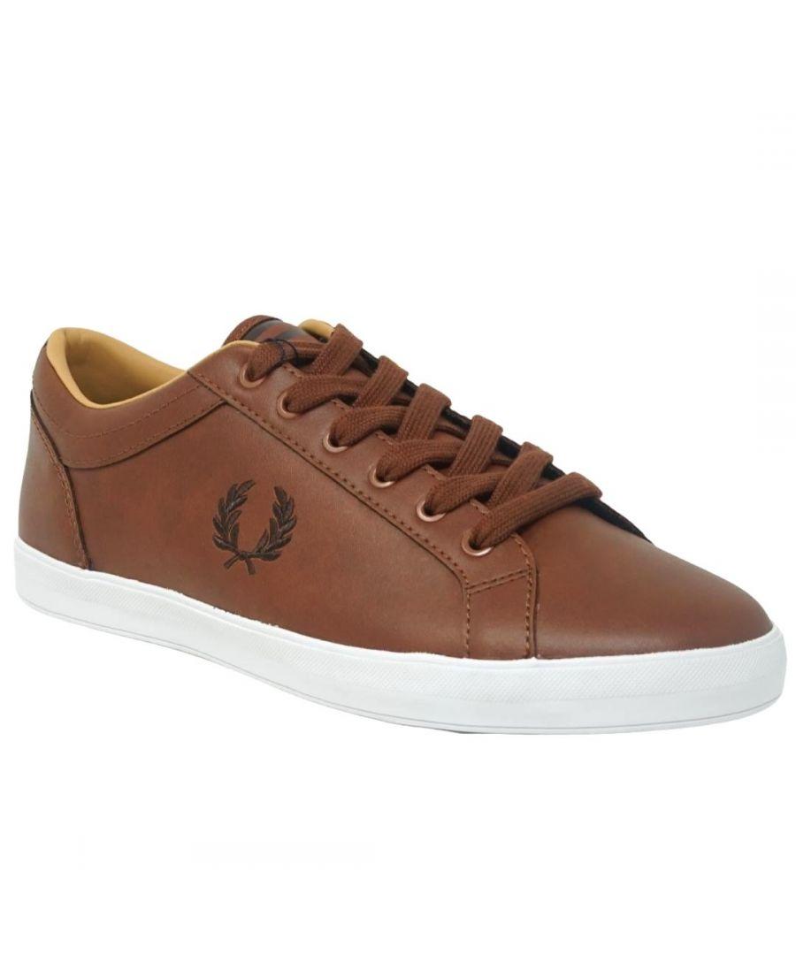 Fred Perry Baseline Leather Tan Trainers in Brown for Men Lyst UK