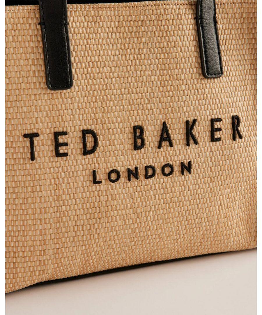 Ted Baker Paolina Faux Raffia Small Icon Bag in Natural Lyst UK