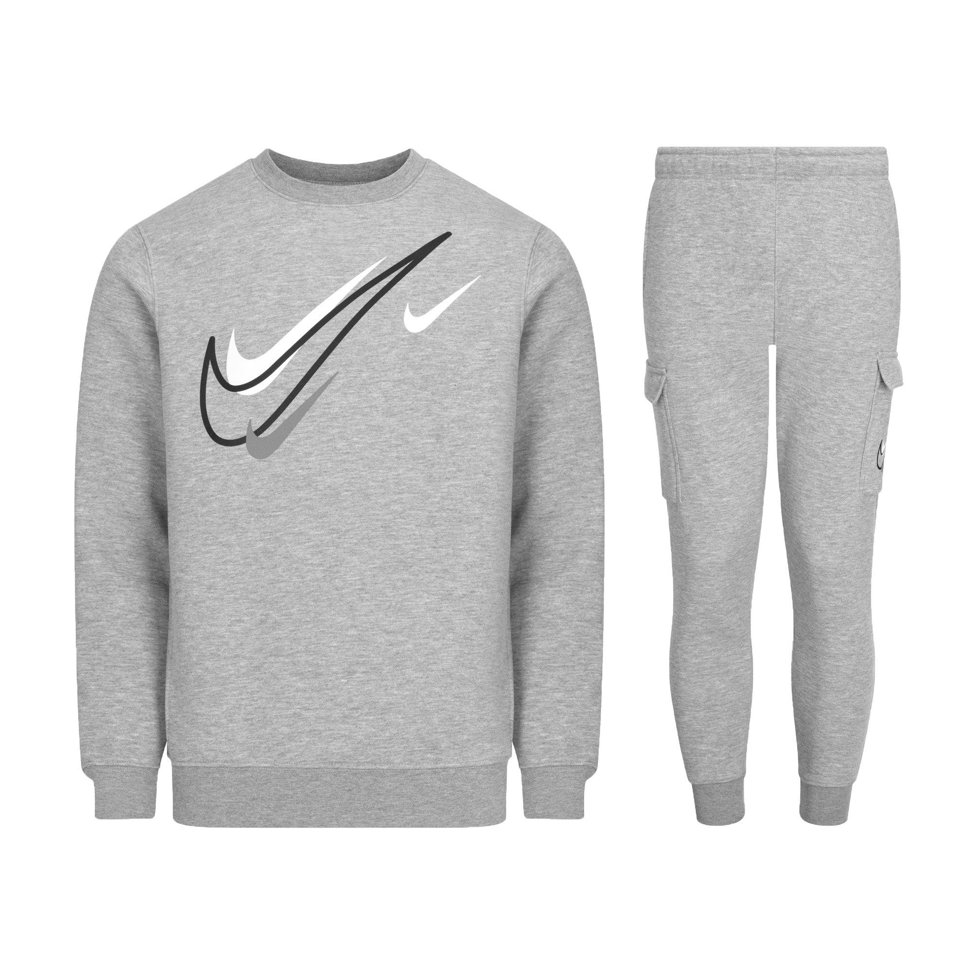 Mens swoosh zip up jogger set sale