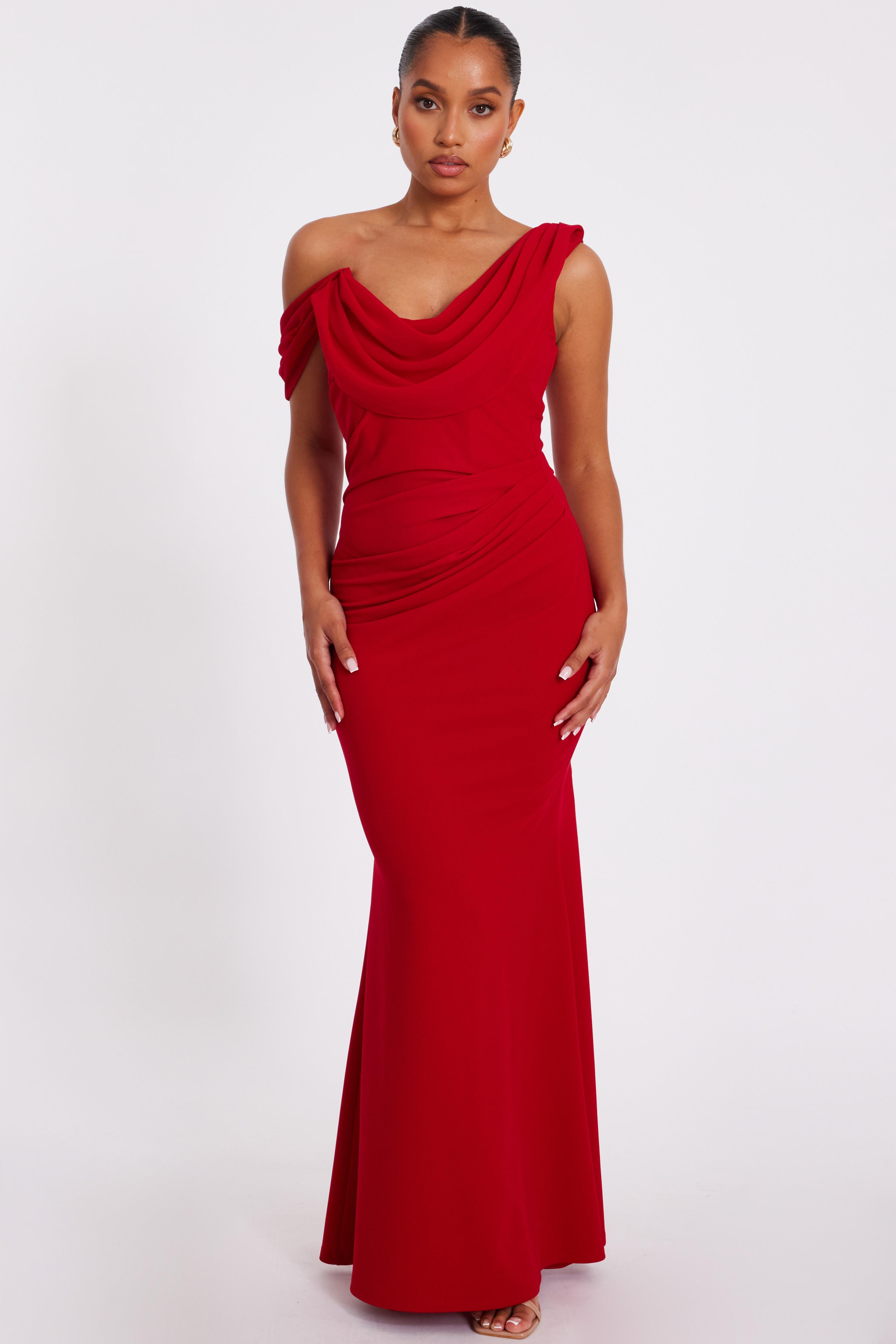 quiz sequin fishtail maxi dress red Quiz Sequin Fishtail Maxi Dress - Red
