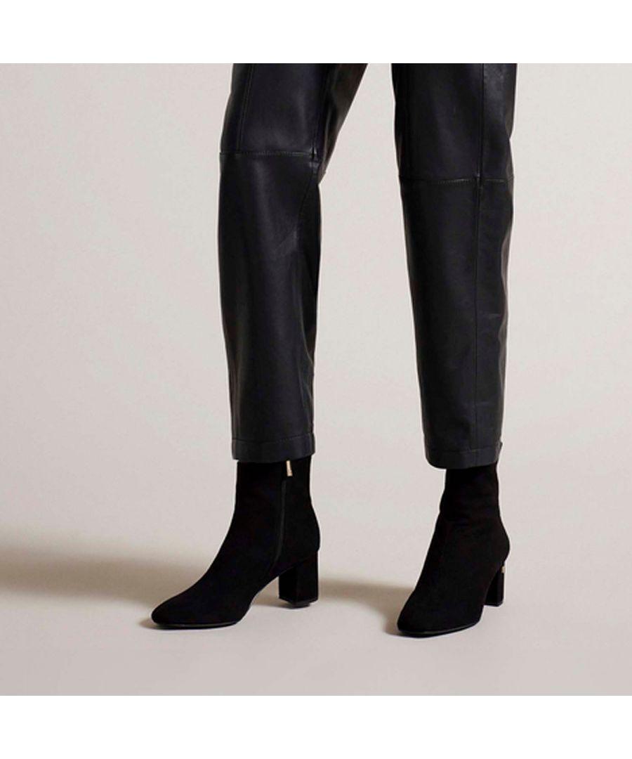 Ted Baker Womenss Neomie Suede Block Heel Ankle Boots in Black Lyst UK