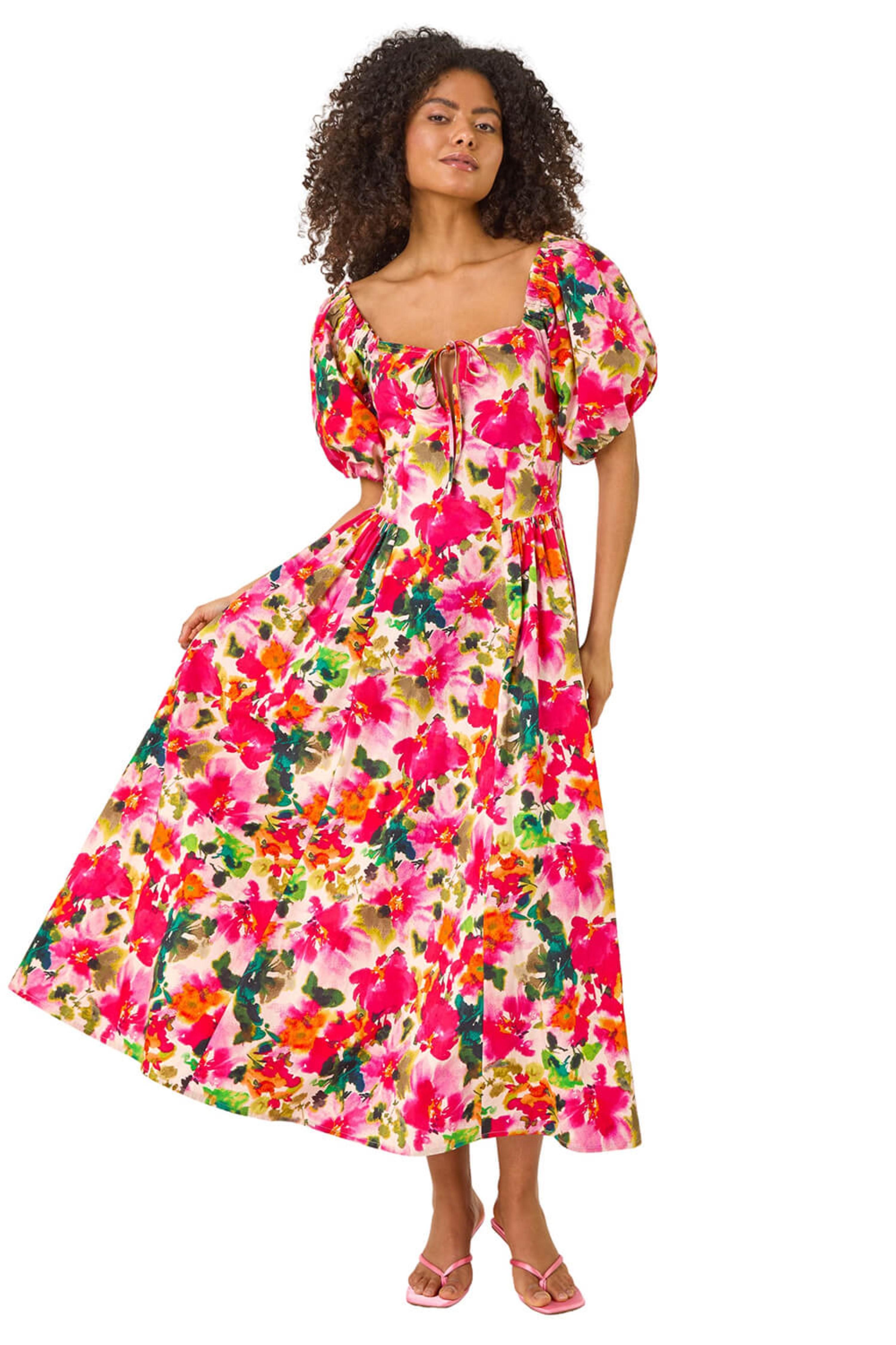 knee length dresses for ladies Aje Dusk Puff Sleeve Midi Dress Size Xl 16 Deep Magenta