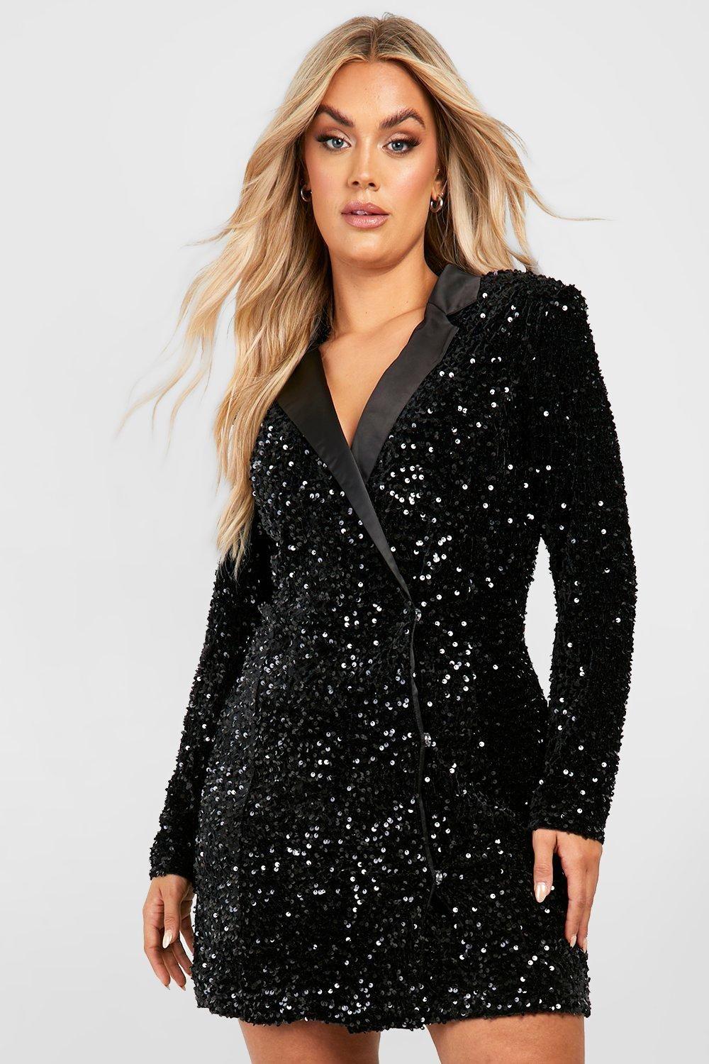 Embellished Blazer Plus Black Blazer Dress KAREN MILLEN Plus Size