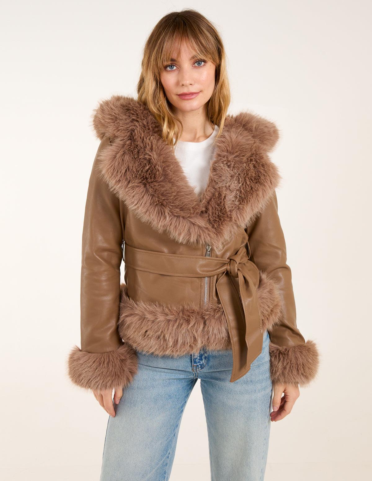 HOT Blue Vanilla Blue Parka Coat With Fur Hood Blue Vanilla