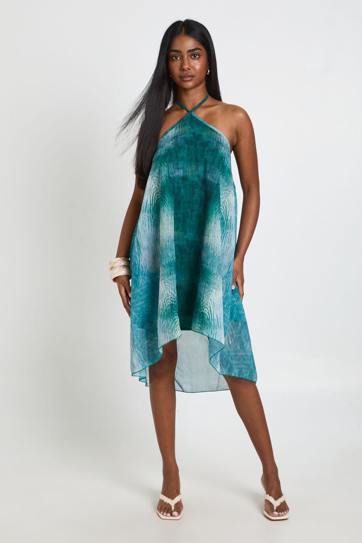maternity porcelain print bengaline asymmetric frill midi dress boohoo Women's Maternity Bengaline Puff Sleeve Porcelain Print Milkmaid Midi Dress in Light Blue | Size: 6