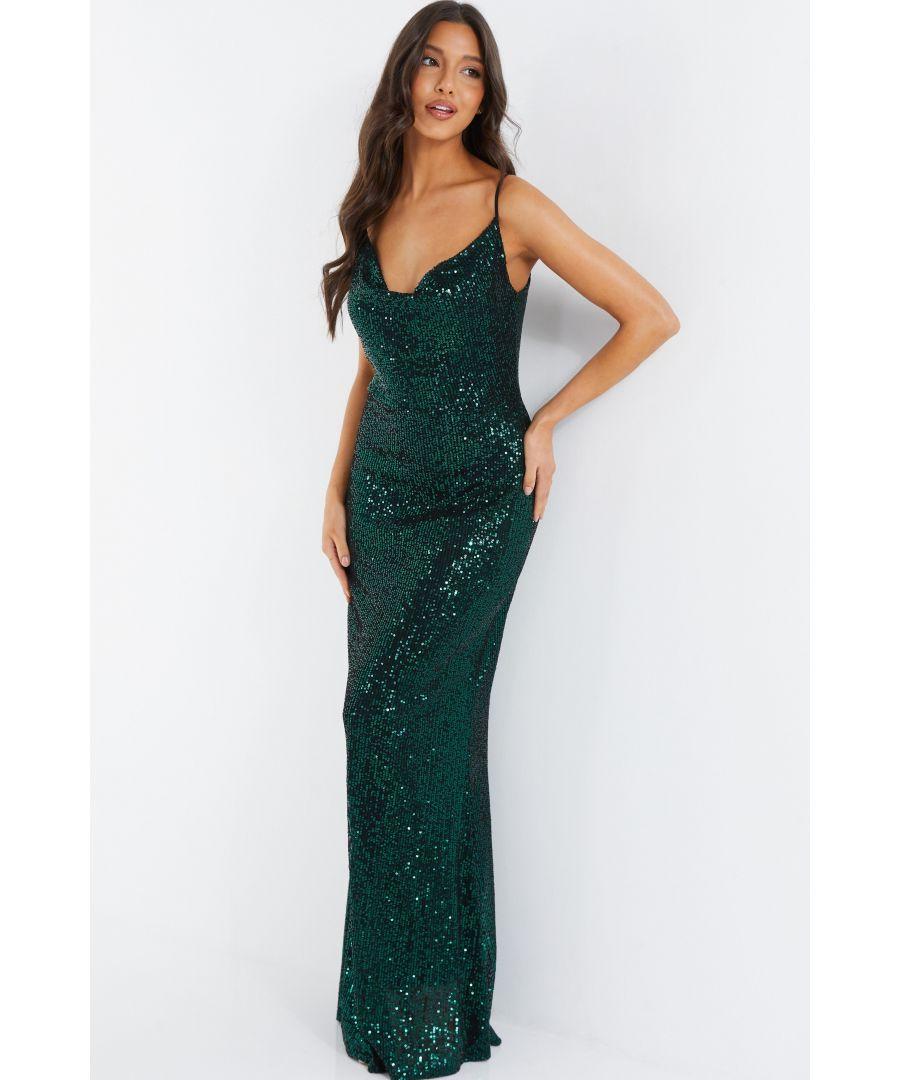 Quiz green sale fishtail dress