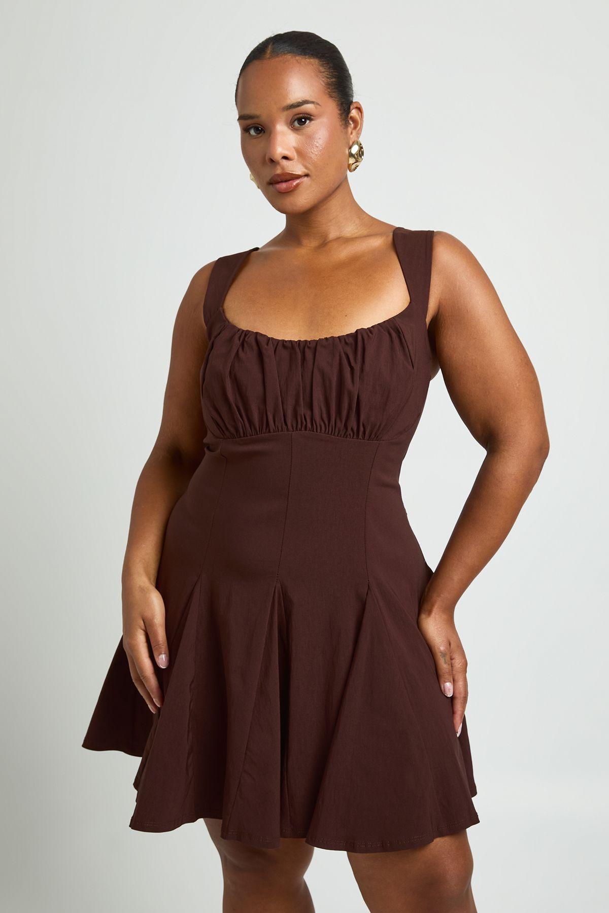 Brown Skater Dresses for Women - Up to 70% off