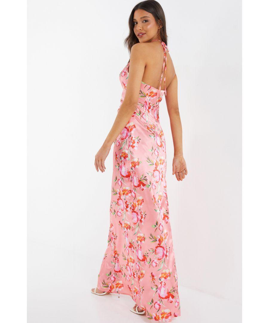 Quiz floral cheap maxi dress