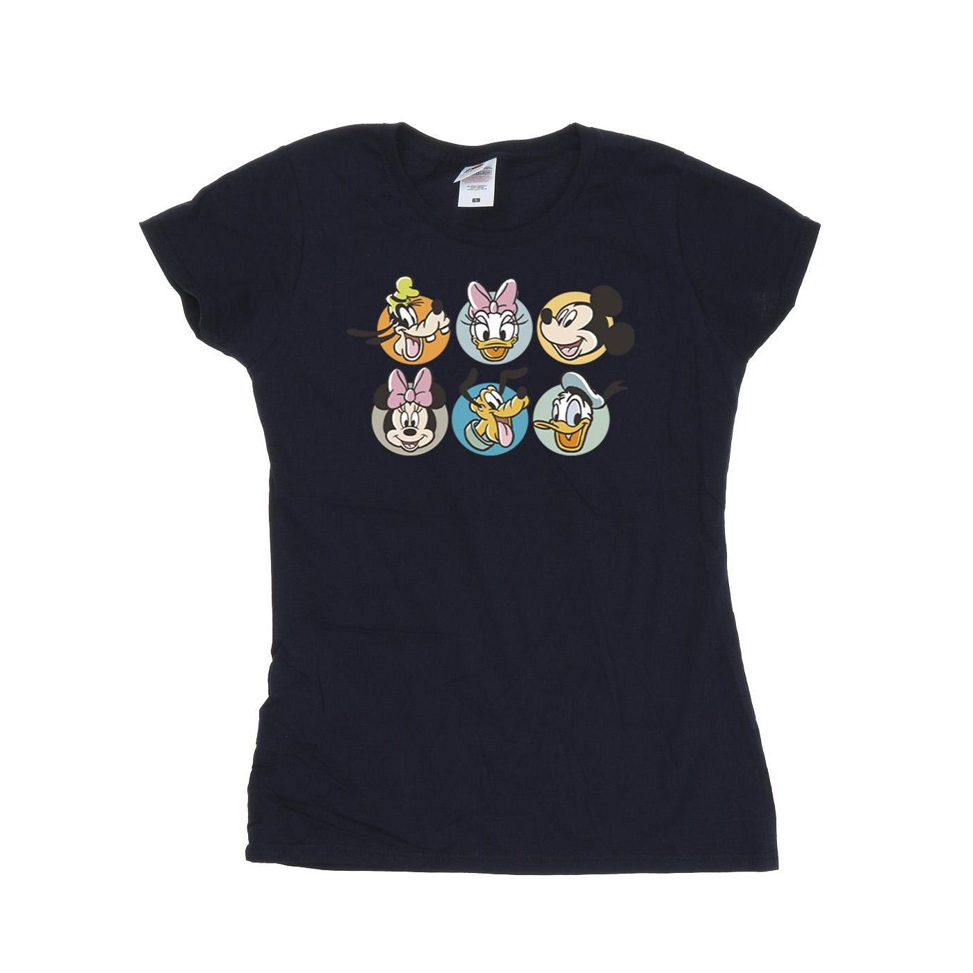 Disney Ladies Mickey Mouse And Friends Faces Cotton T Shirt Material Synthetic in Blue Lyst UK