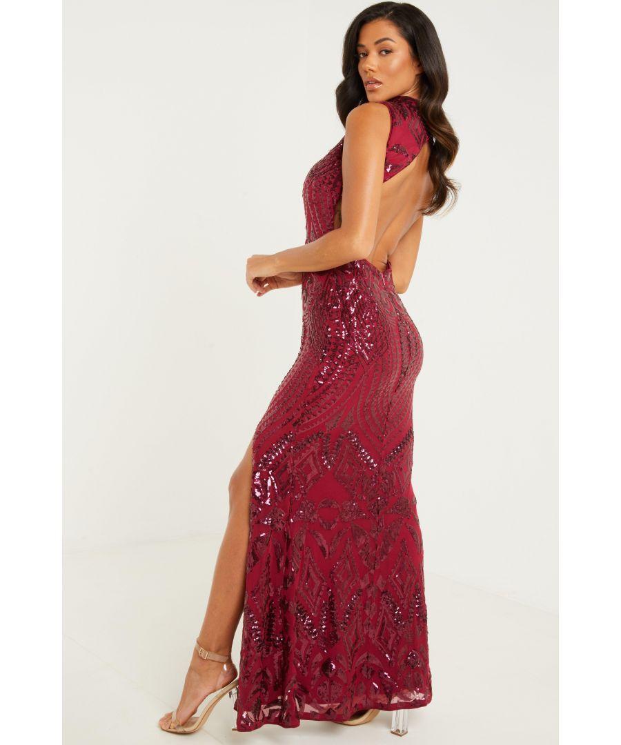 Berry sequin maxi dress discount