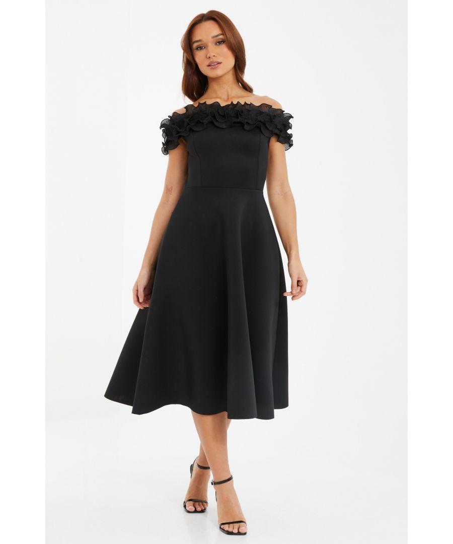 Black bardot cheap skater dress