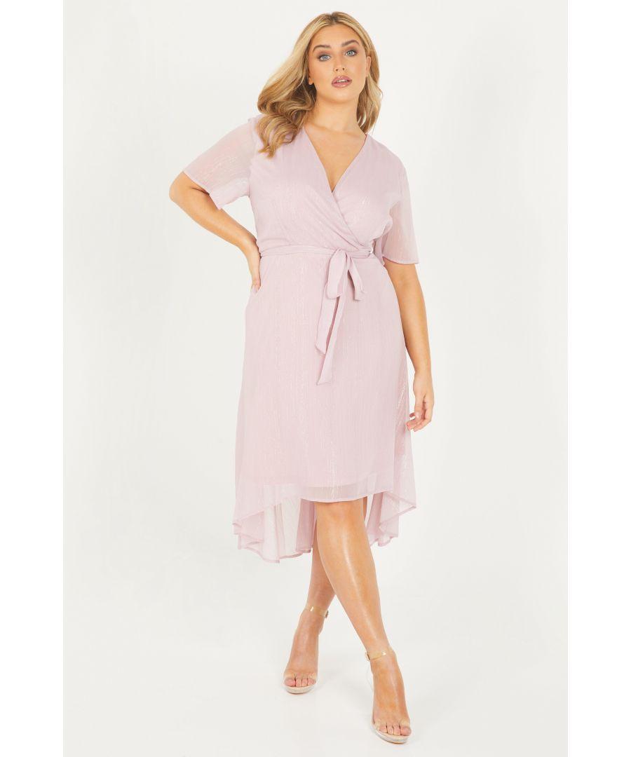Quiz curve lace wrap dress sale