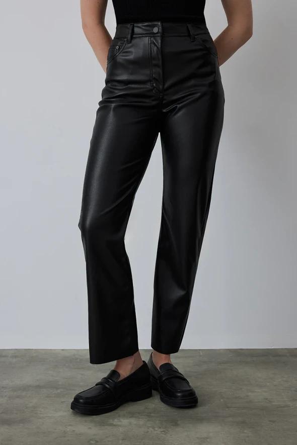 GUSTO Faux Leather Trousers in Black Lyst UK