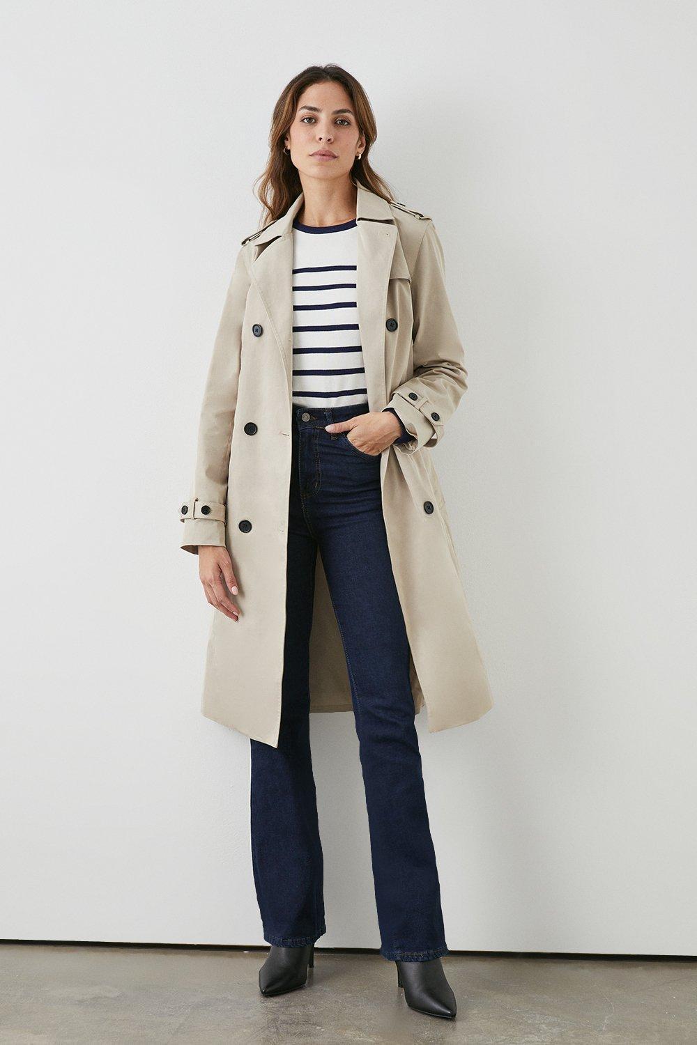 PRINCIPLES Premium Trench Coat in White Lyst UK