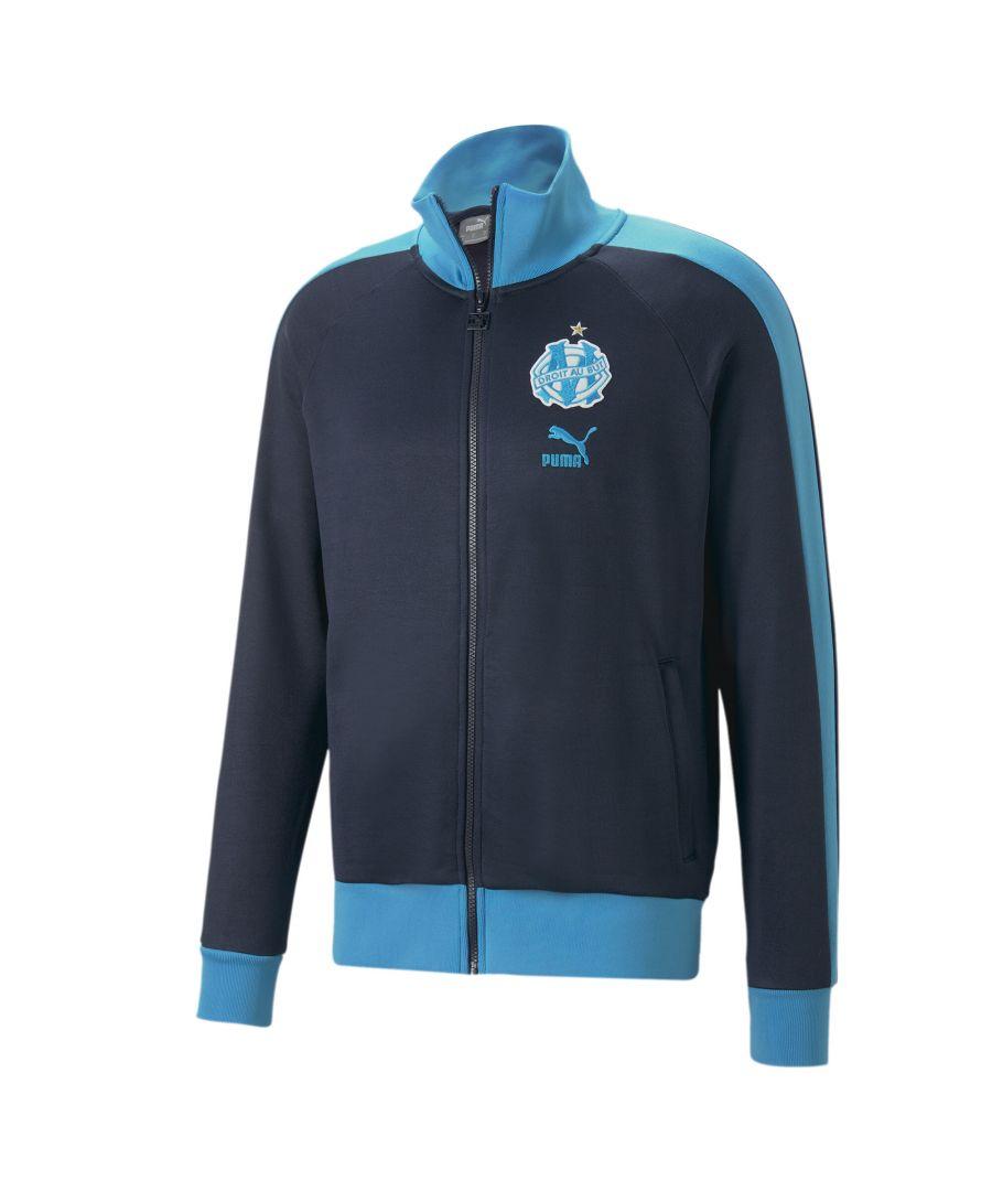 PUMA Olympique De Marseille Ftblheritage T7 Track Jacket in Blue for Men |  Lyst UK