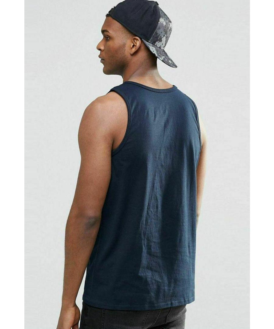 Nike Embroidered Swoosh Athletic Gym Vest Tank Top in Blue for