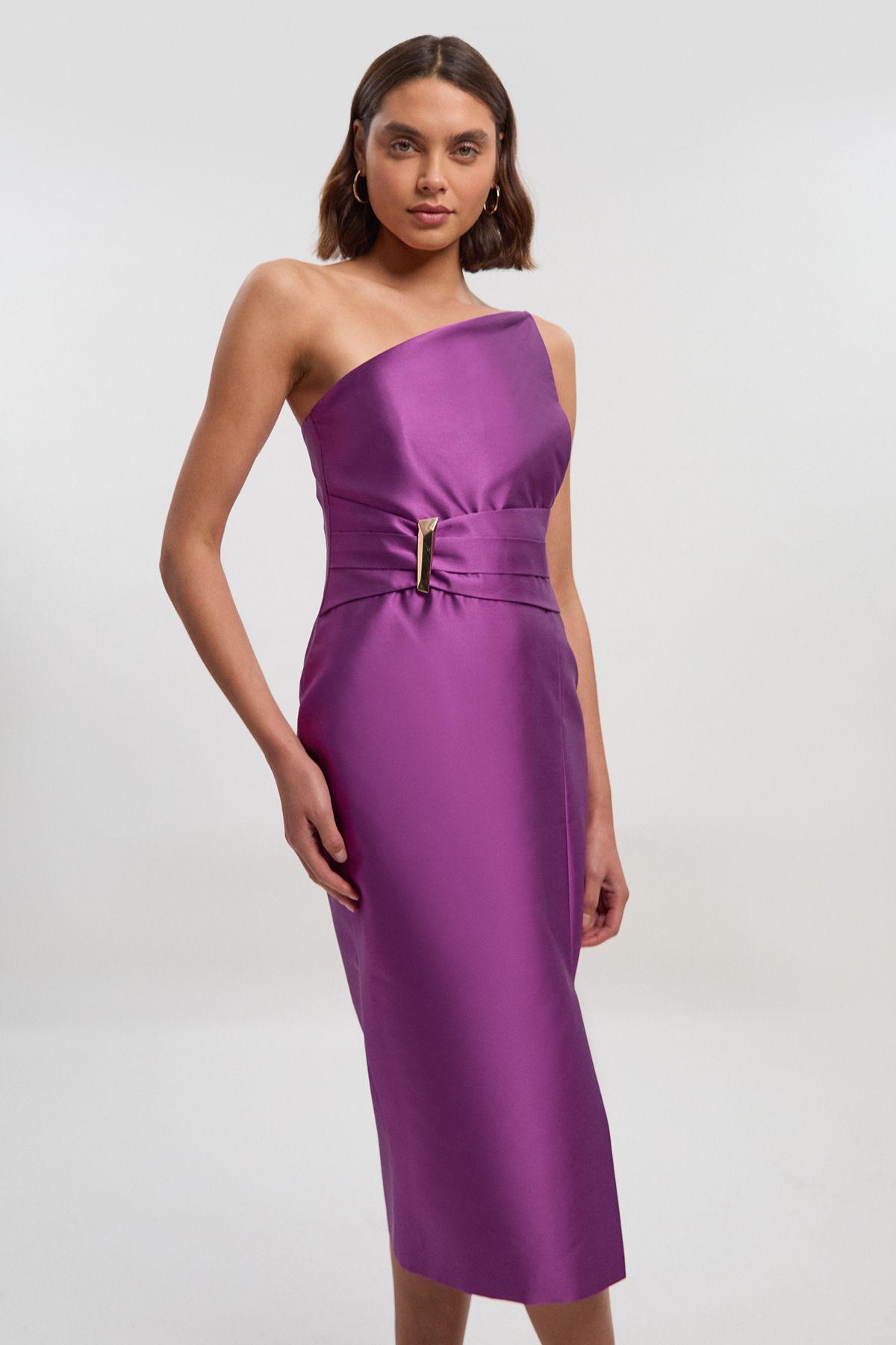 sachin and babi light blue dress Romantic Lavender Tulle Short Unique Asymmetrical Colored Wedding Dress