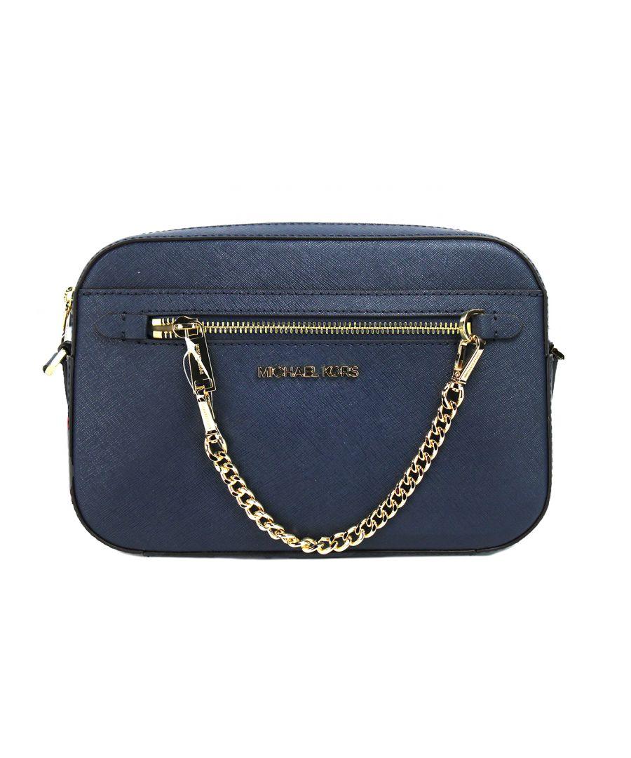 Michael kors navy blue and white purse best sale