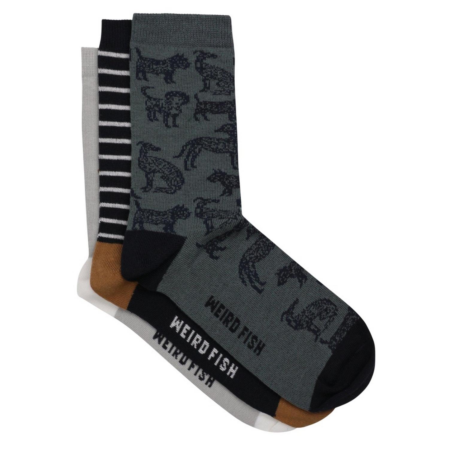 Weird Fish Ladies Parade Patterned Socks (Pack Of 3) (Dusty) in