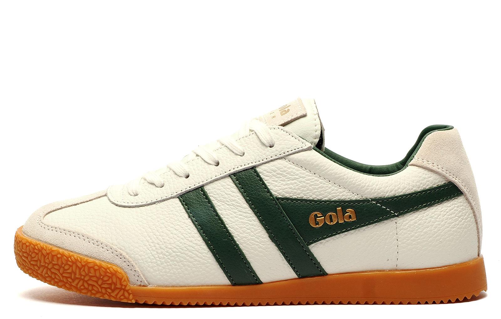 Gola Harrier White Trainers Gum Sole Mens Gola Harrier Leather