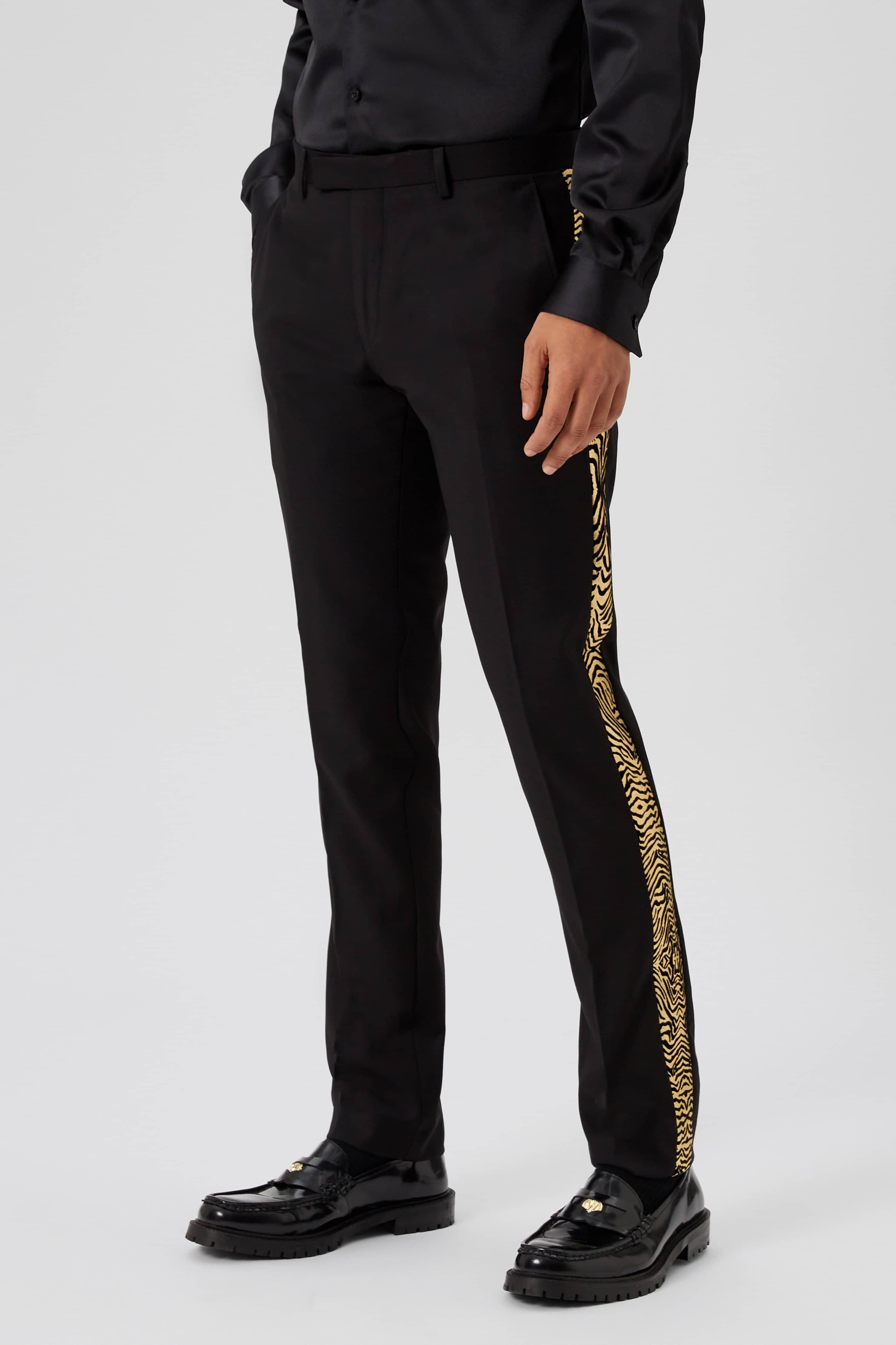 black and gold dress pants Plunging Neck Bodysuit + Sequin High Waist Pants (Style Pantry)
