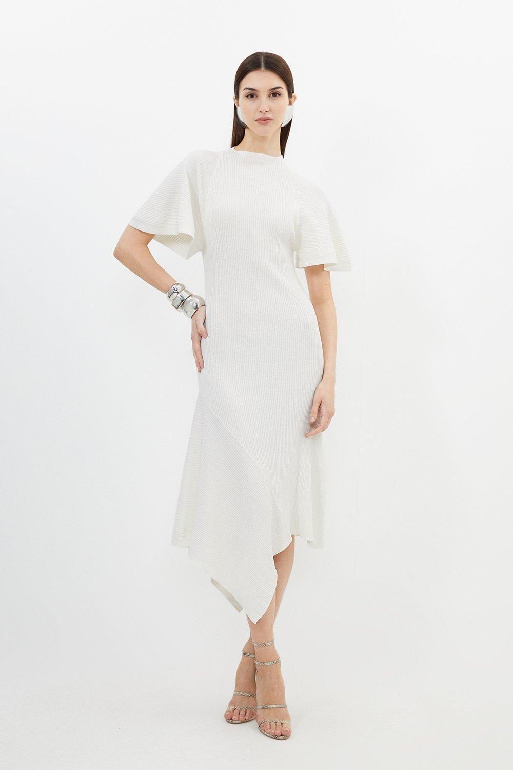 herlipto】Angel Sleeve Knit Dress（Angel Sleeve Knit Dress）