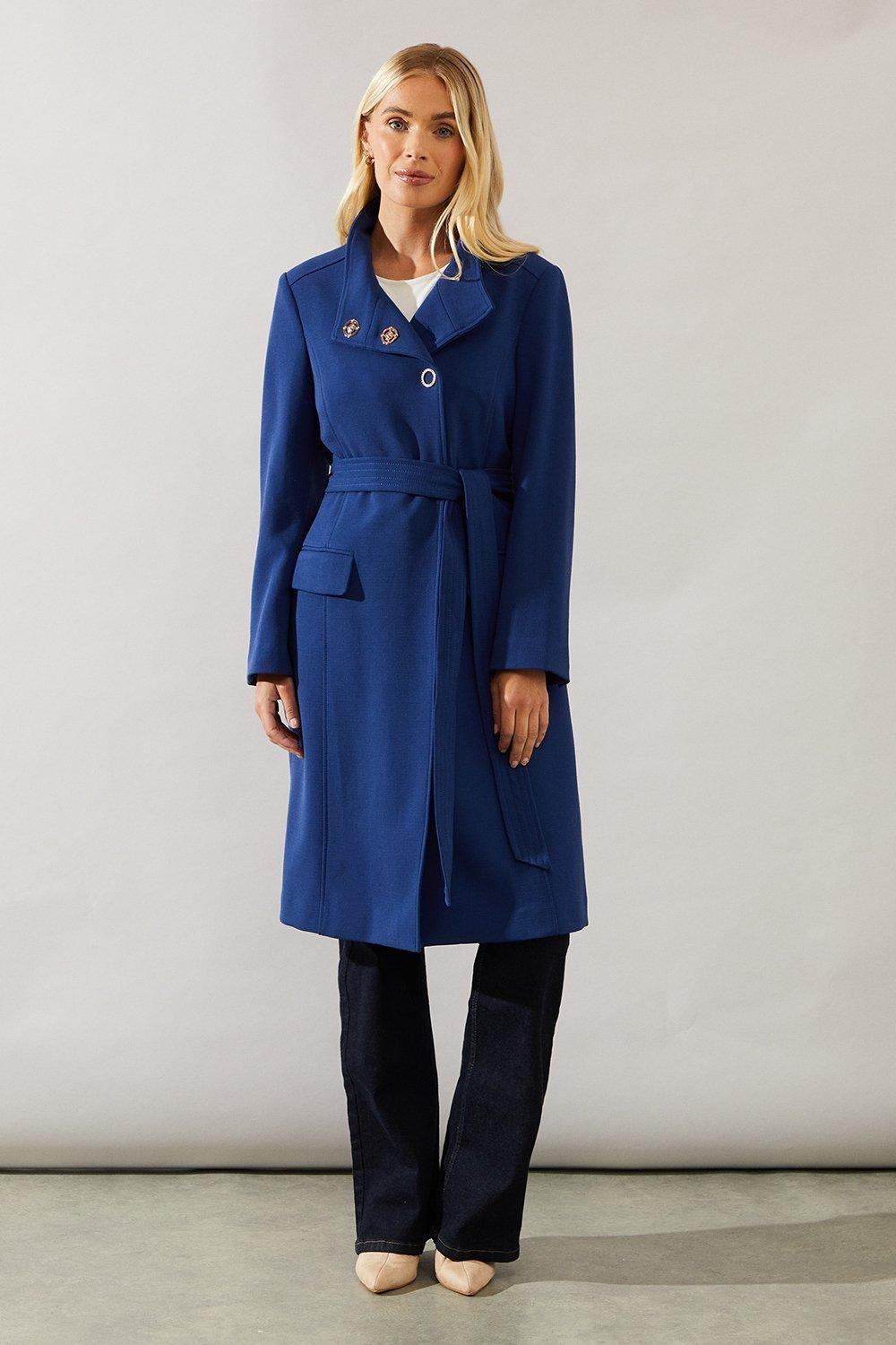 Wallis Berry Funnel Neck Coat Smart Jackets Coats in Blue Lyst UK