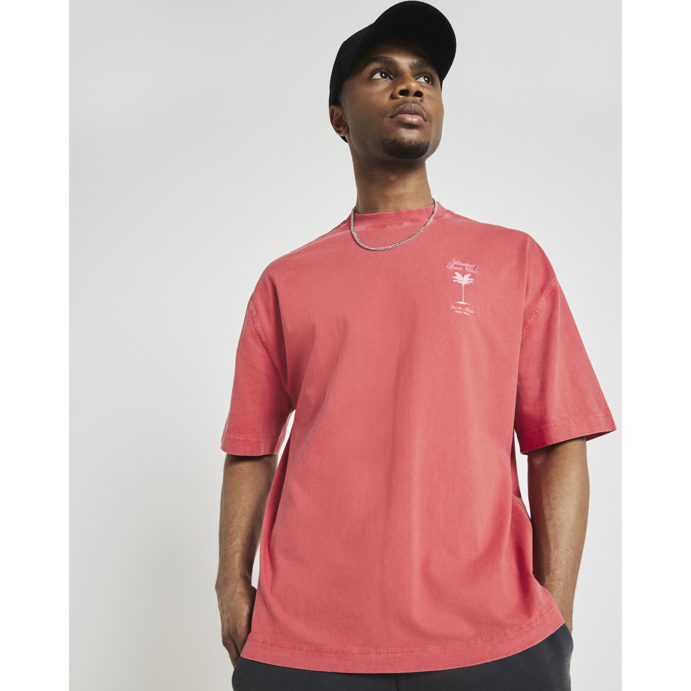 Pink t shirt river island discount