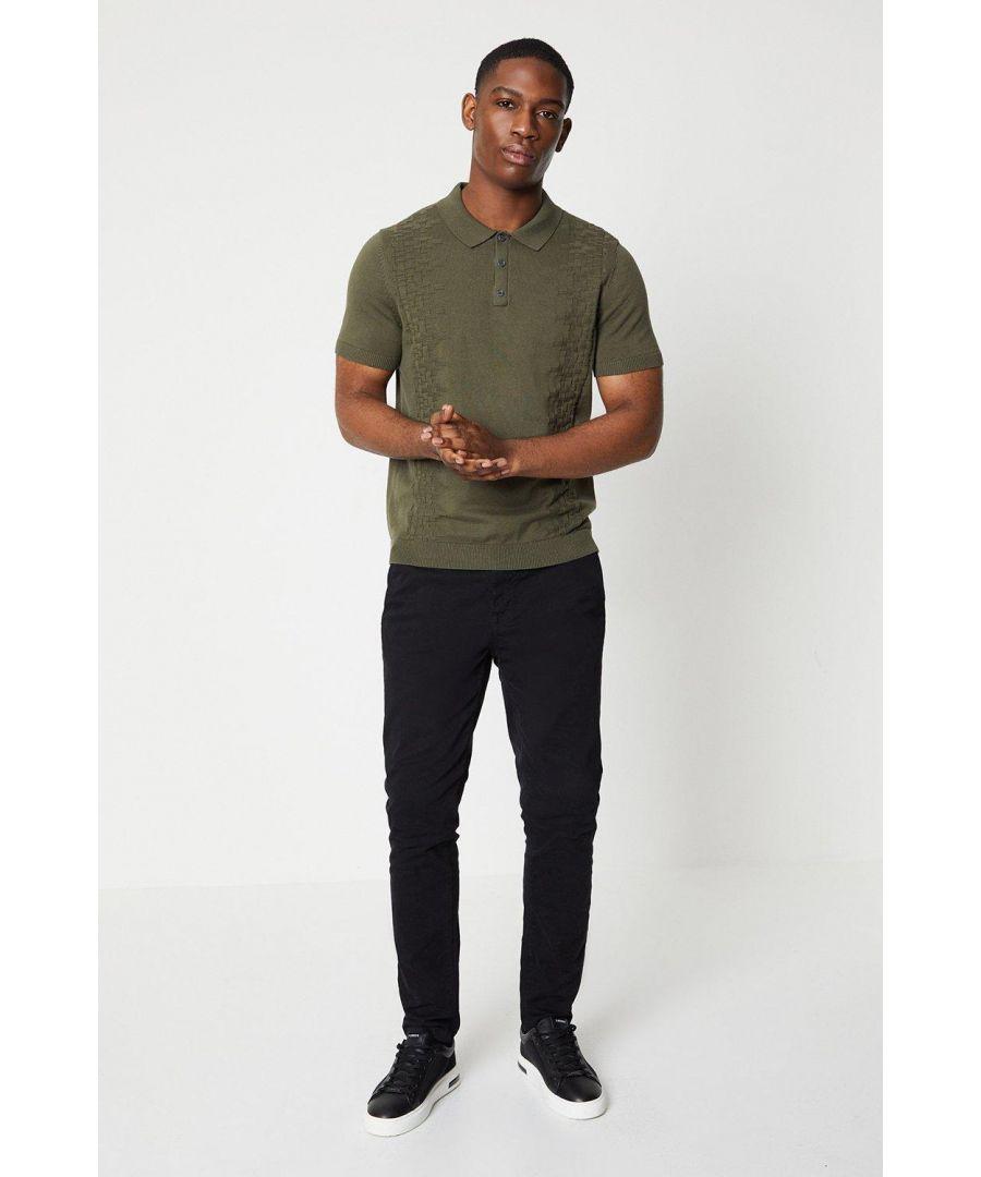 Burton Placement Texture Knitted Polo in Green for Men Lyst UK