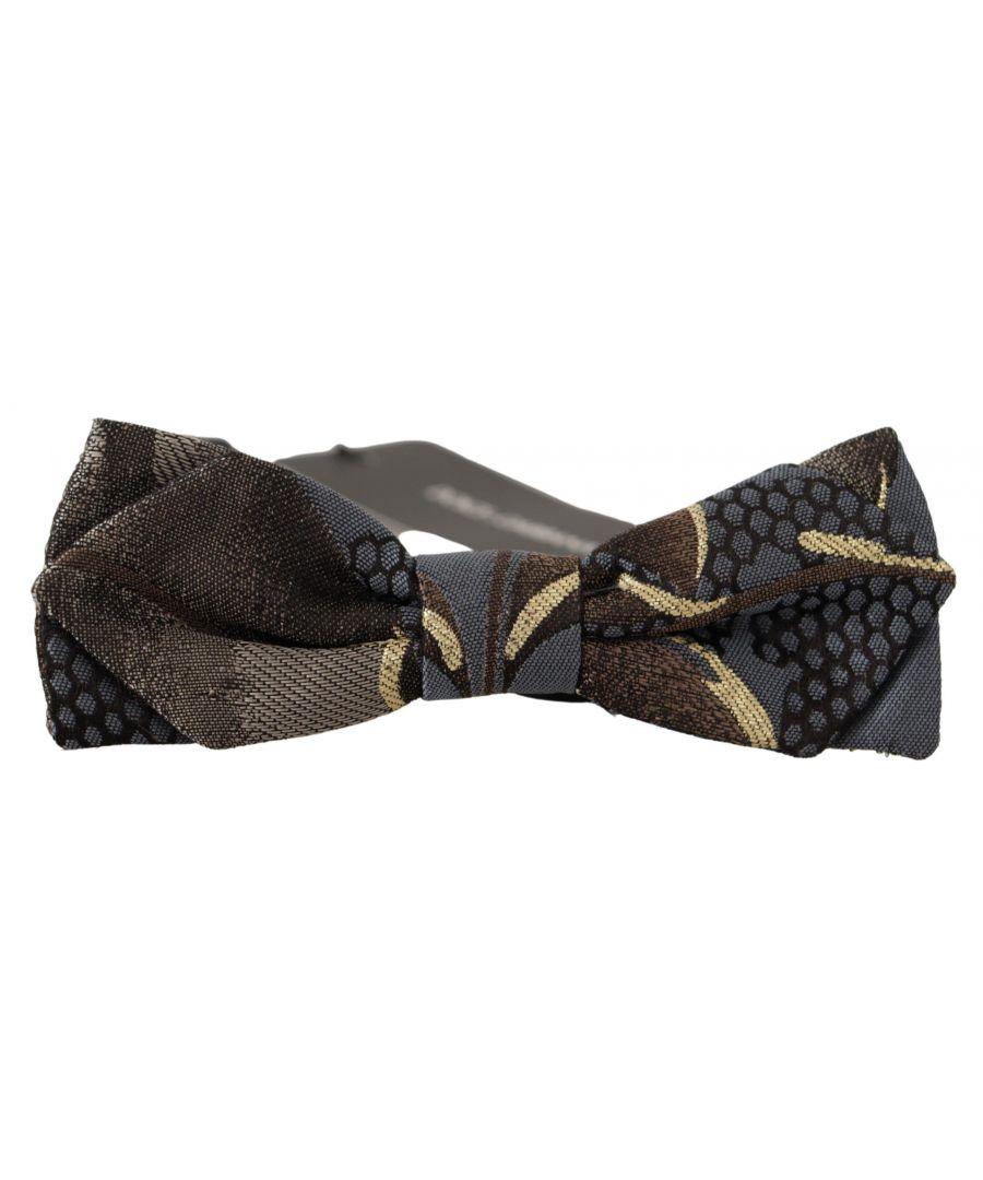 Dolce & Gabbana Pattern 100% Silk Neck Papillon Bow Tie in Black