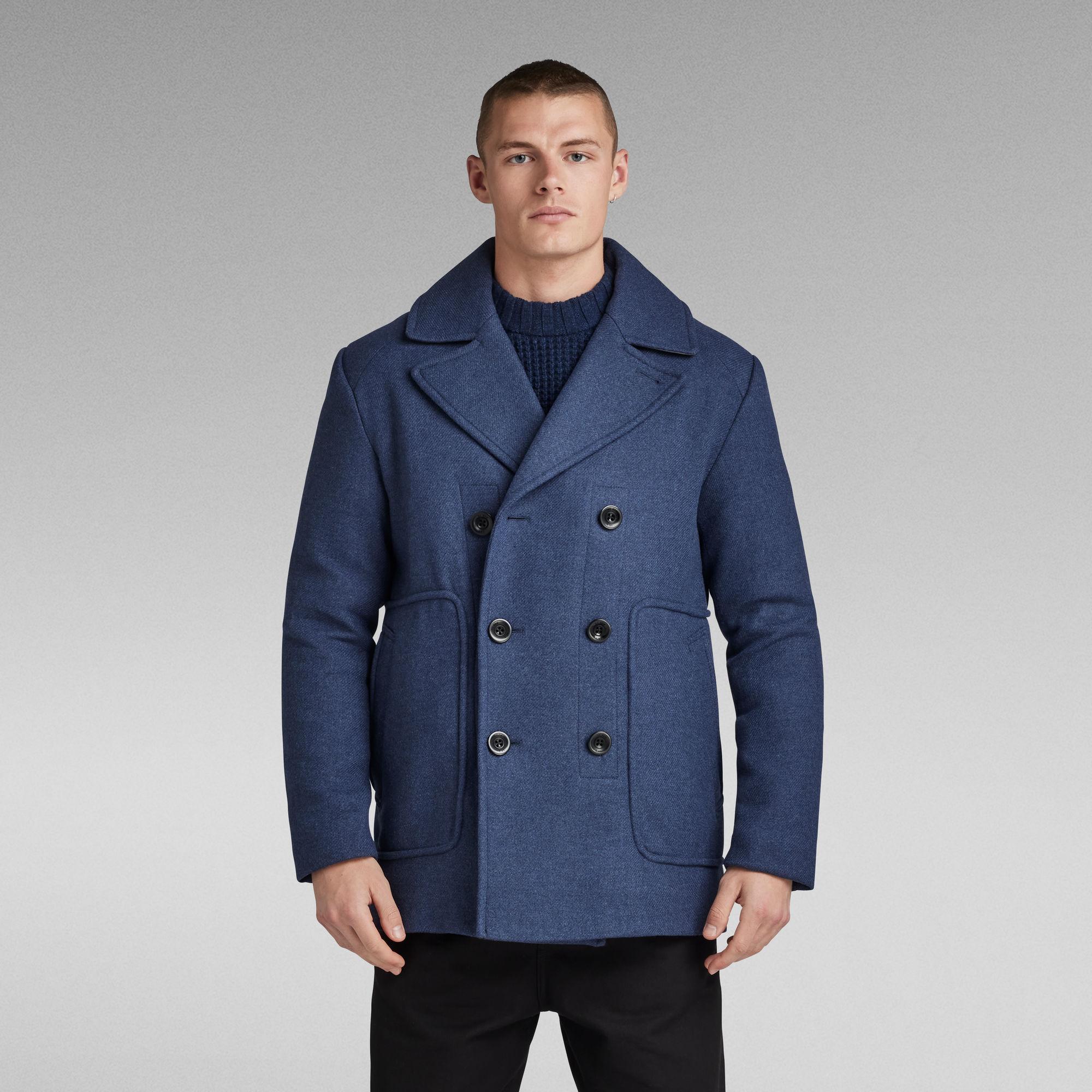 G-STAR RAW Double Breasted Wool Coat G-Star G-Star Raw Premium Wool Peacoat in Blue for Men | Lyst UK
