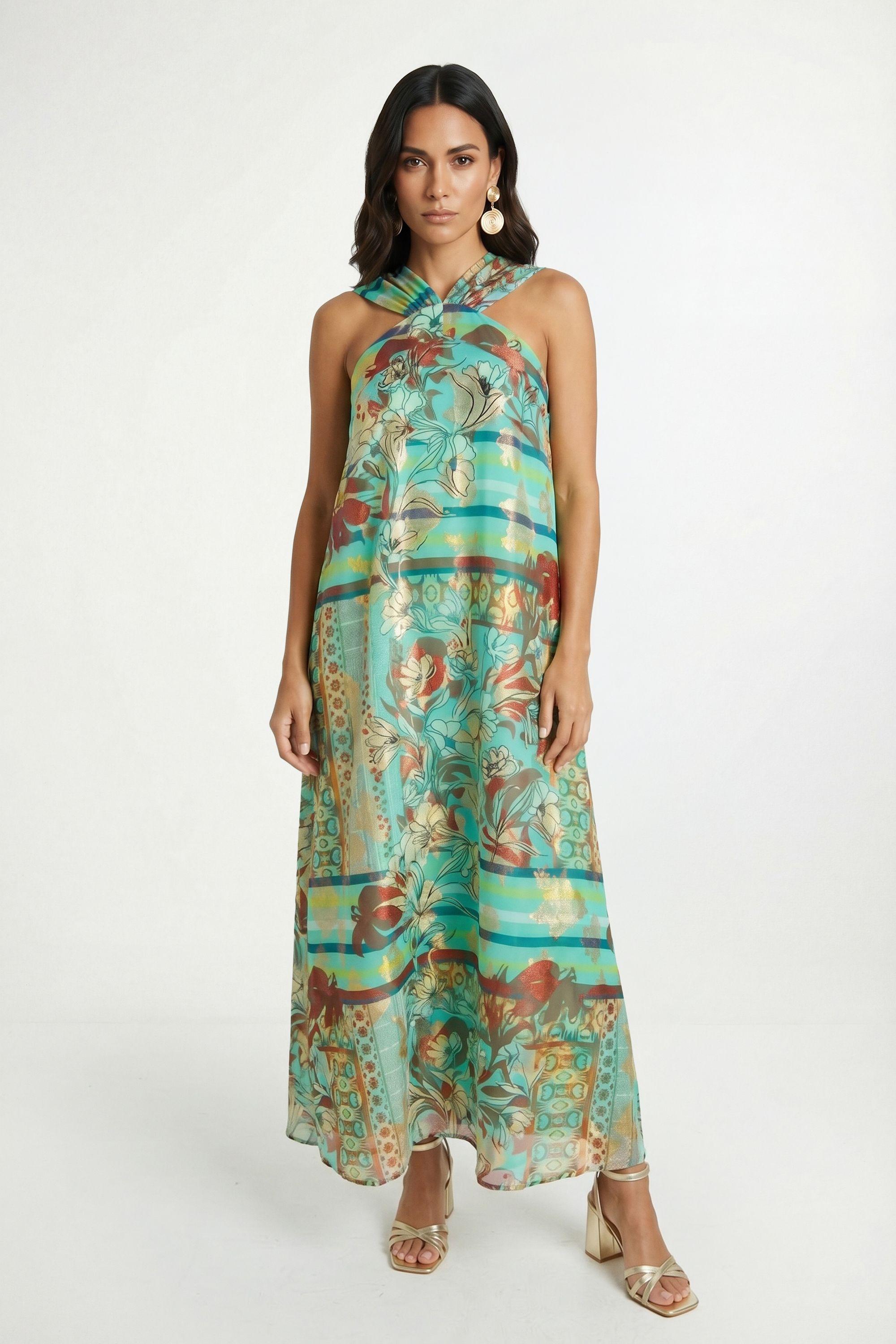 fall print maxi dress SIENNA MAXI IN THE WINTER LEAVES PRINT – roma
