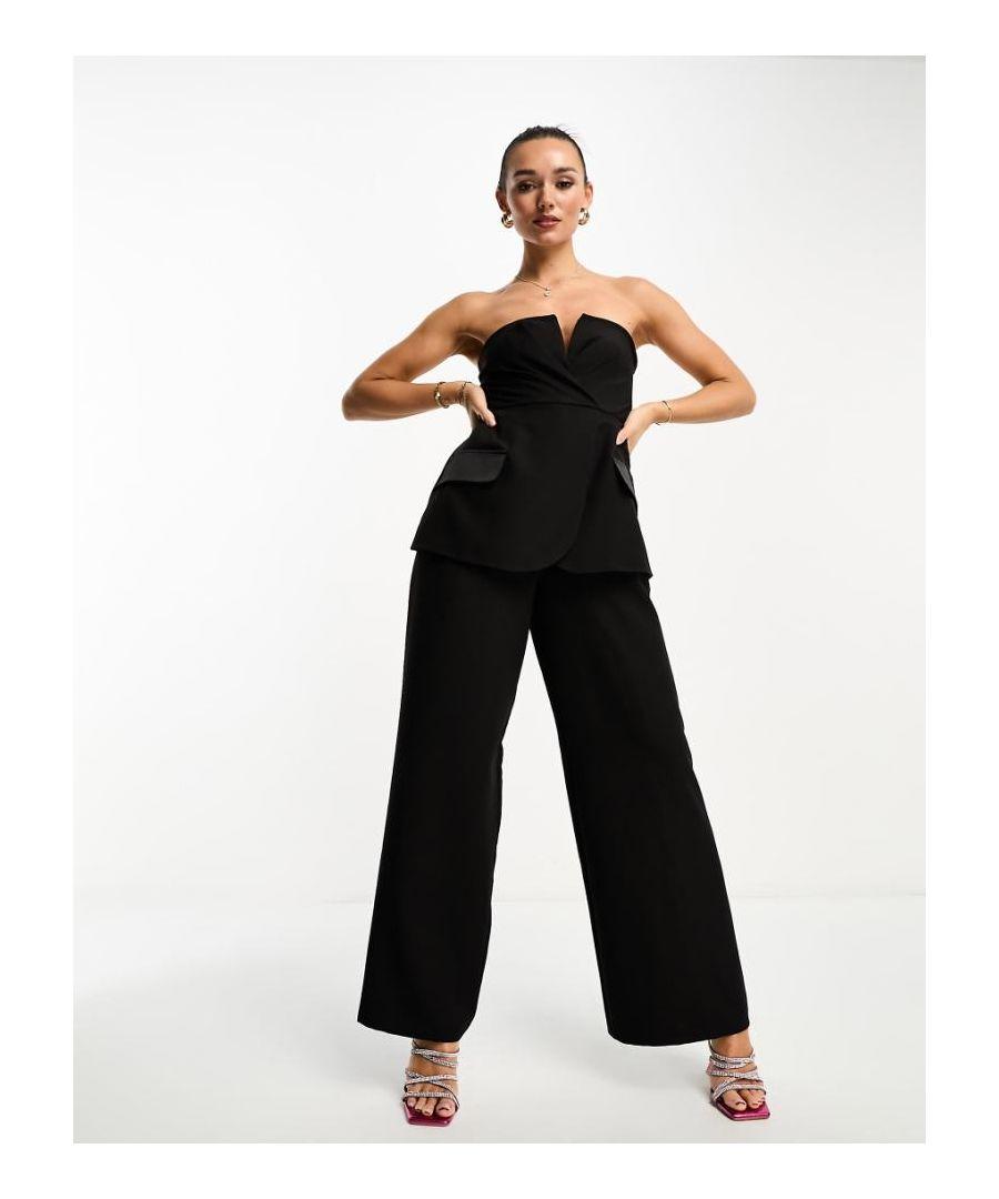 ASOS Bandeau Tux Jumpsuit in White | Lyst UK