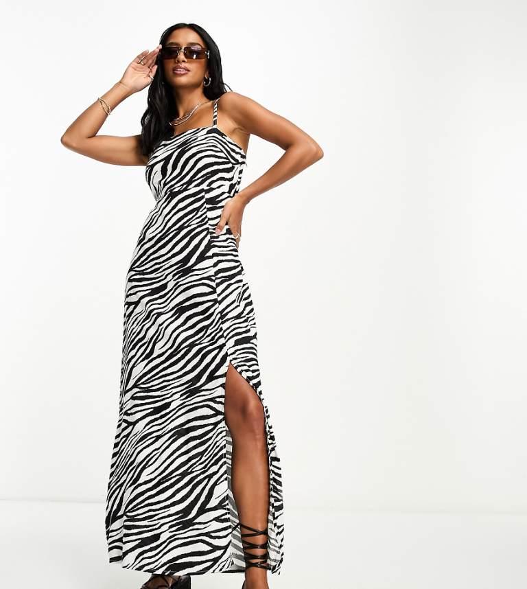 Miss Selfridge Petite Strappy Lace Back Maxi Slip Dress in White Lyst UK