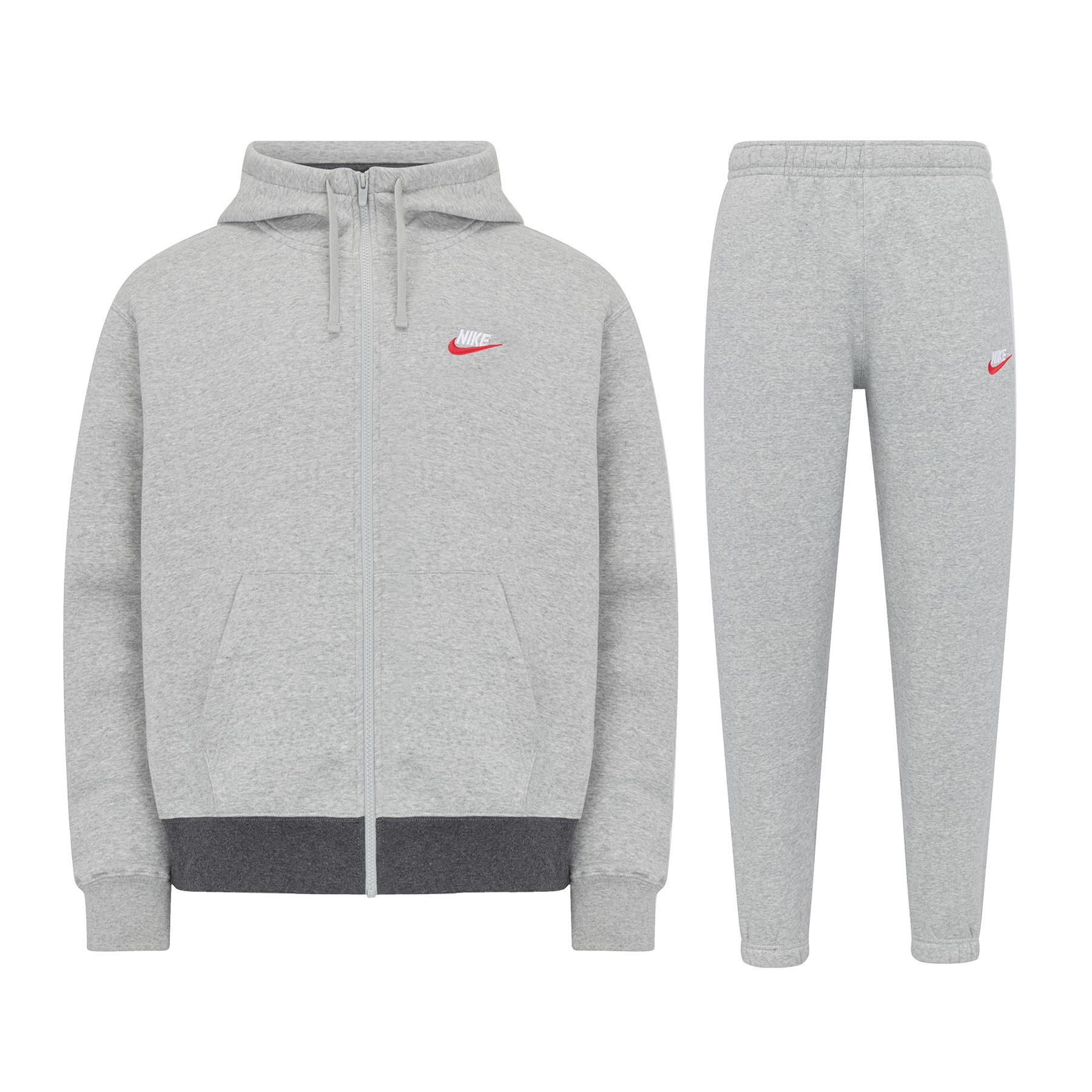 Nike Sportswear Club Fleece Full Zip Tracksuit Cotton in Grey for Men Lyst UK