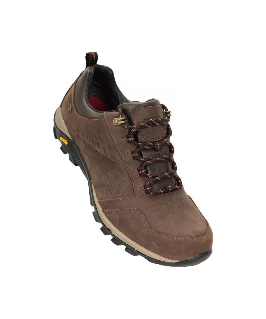 Mountain Warehouse Mens Leather Waterproof Walking Shoes Mountain