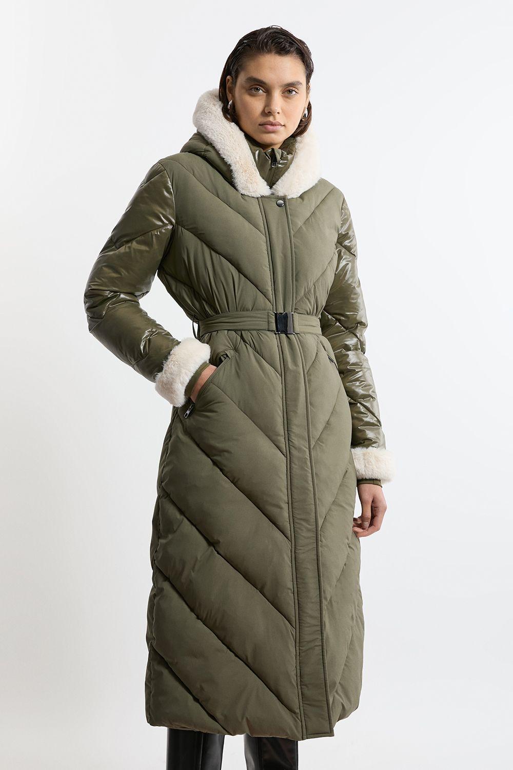 Karen Millen Longline Belted Puffer Coat Karen Millen Lightweight