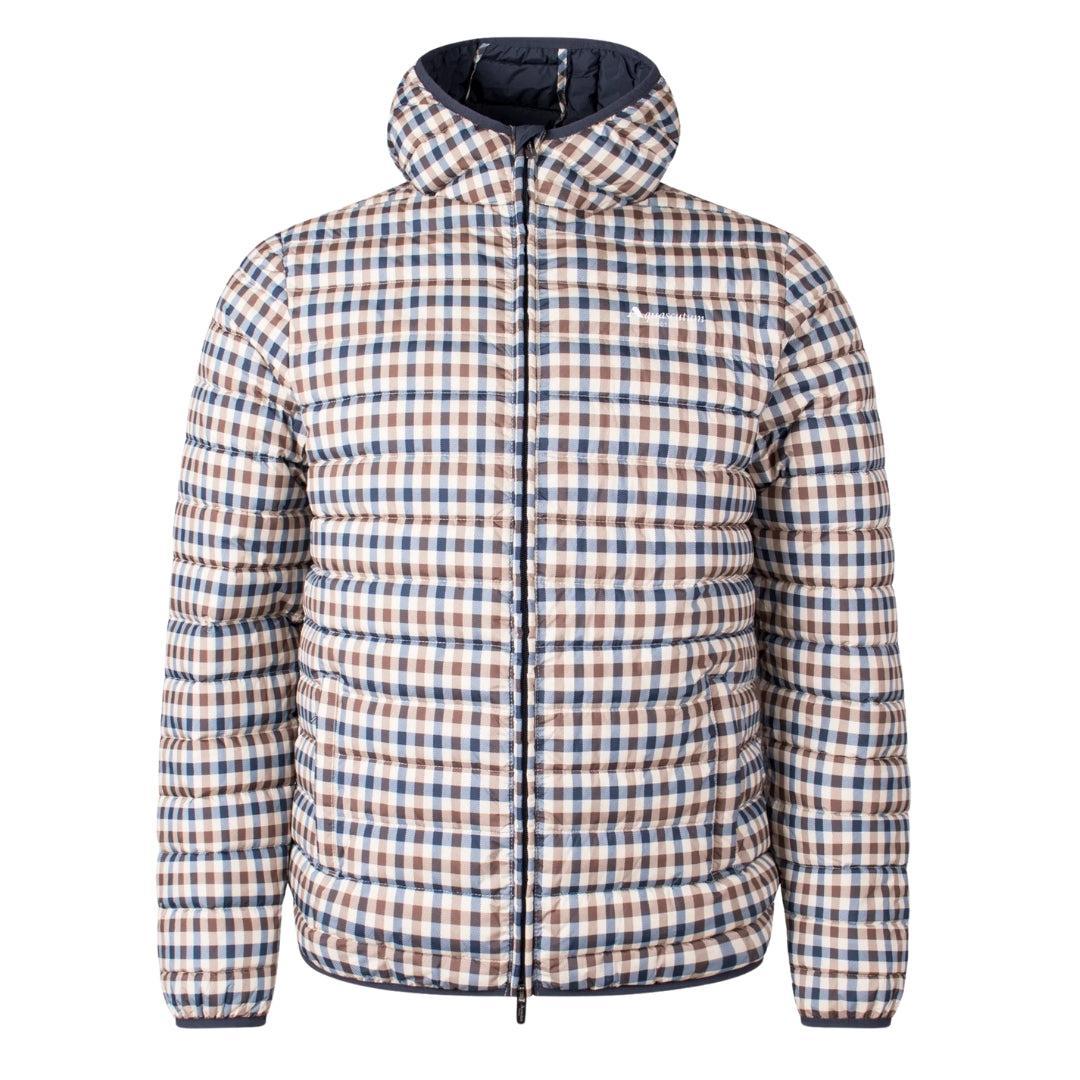 Aquascutum Active Checked Hooded Padded Jacket in White for Men