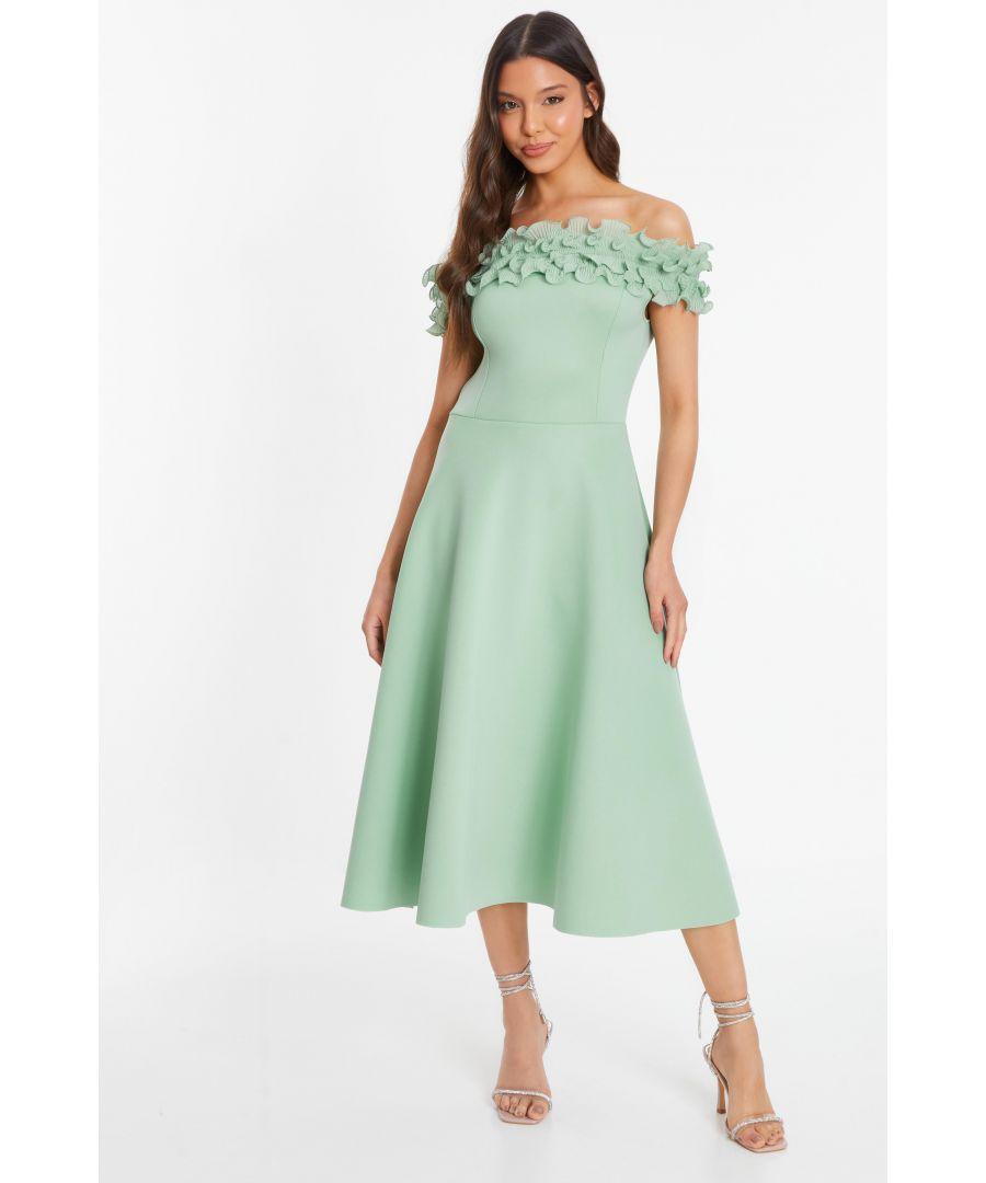 Bardot Maxi Dress Quiz Clothing Green Dress Quiz Sage Bardot