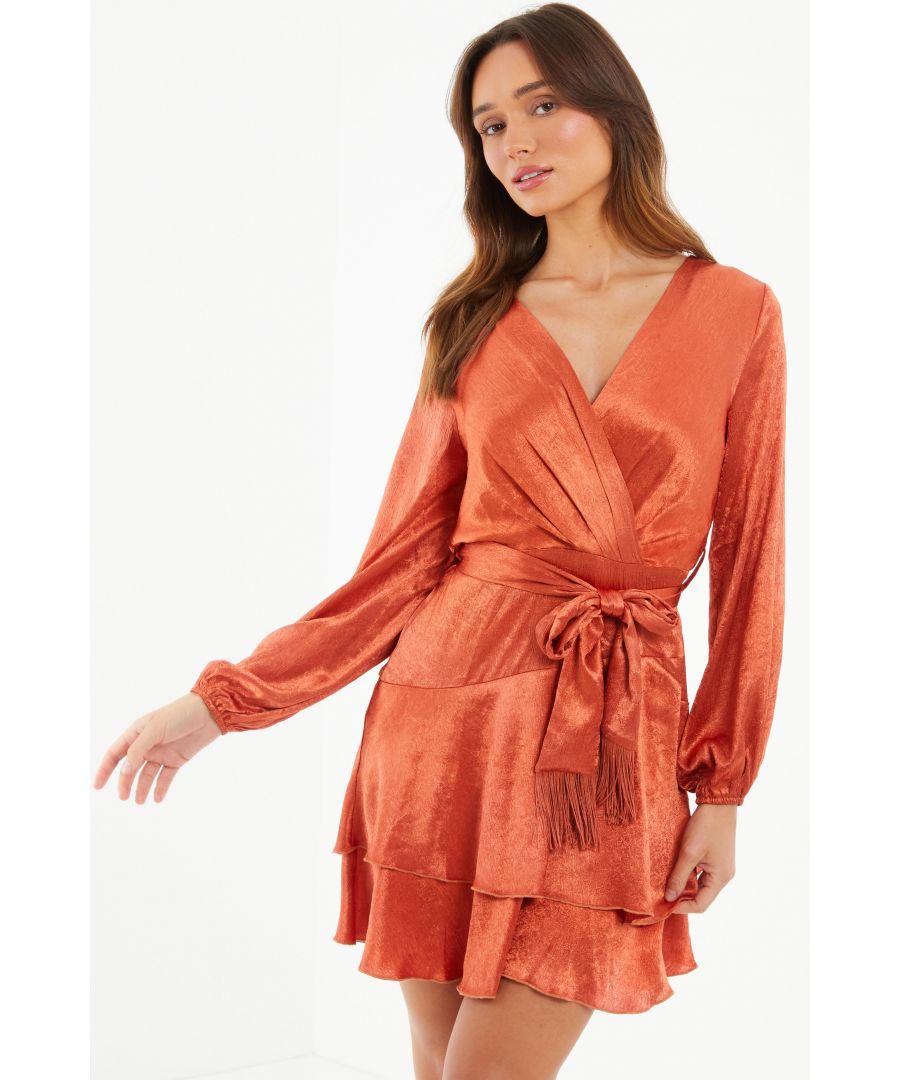 rust skater dress ASOS Design Velvet Halterneck Skater Mini Dress in rust-Orange