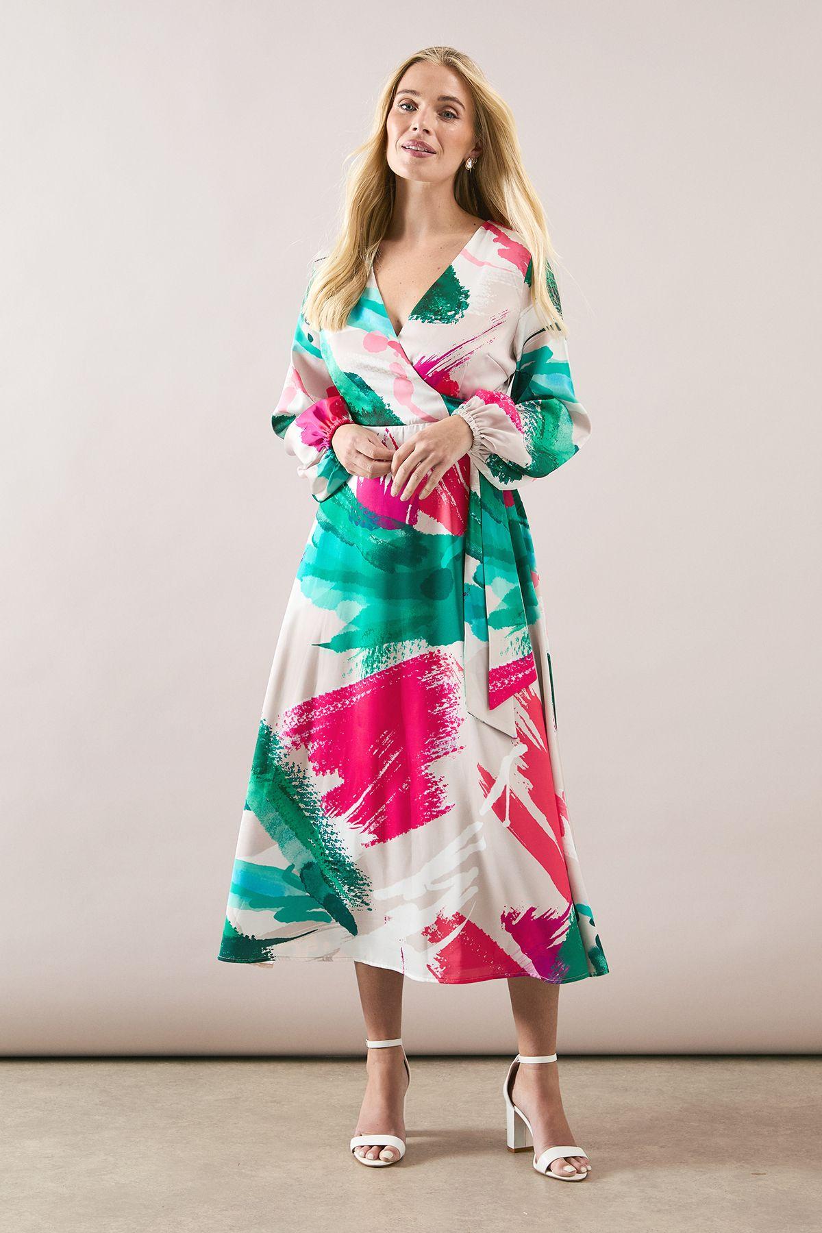 Wallis Wrap Around Dress Petite Dresses Petite Green Chiffon Ombre