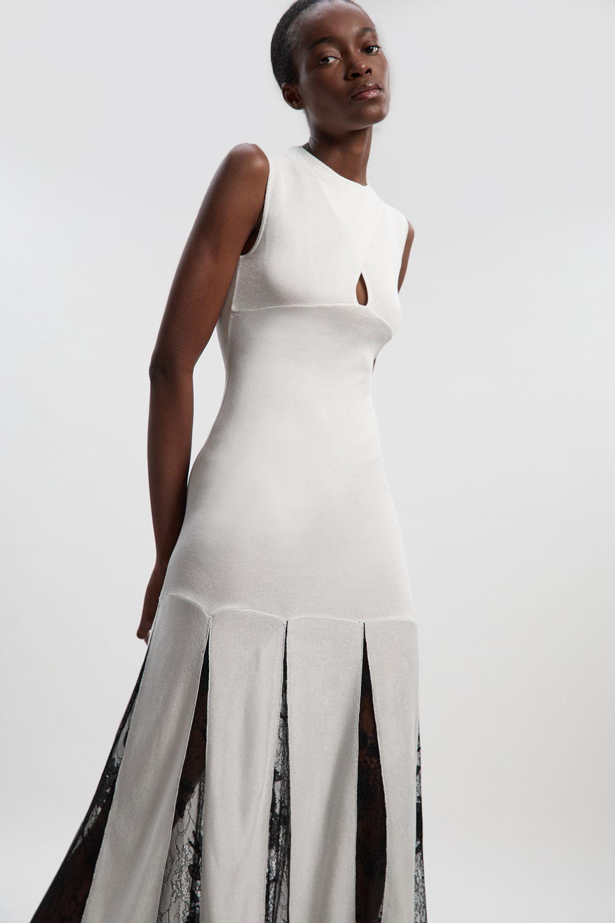 long ribbed knit dress Ribbed-Knit Off-Shoulder Maxi Dress in Taupe - XXL main image 1