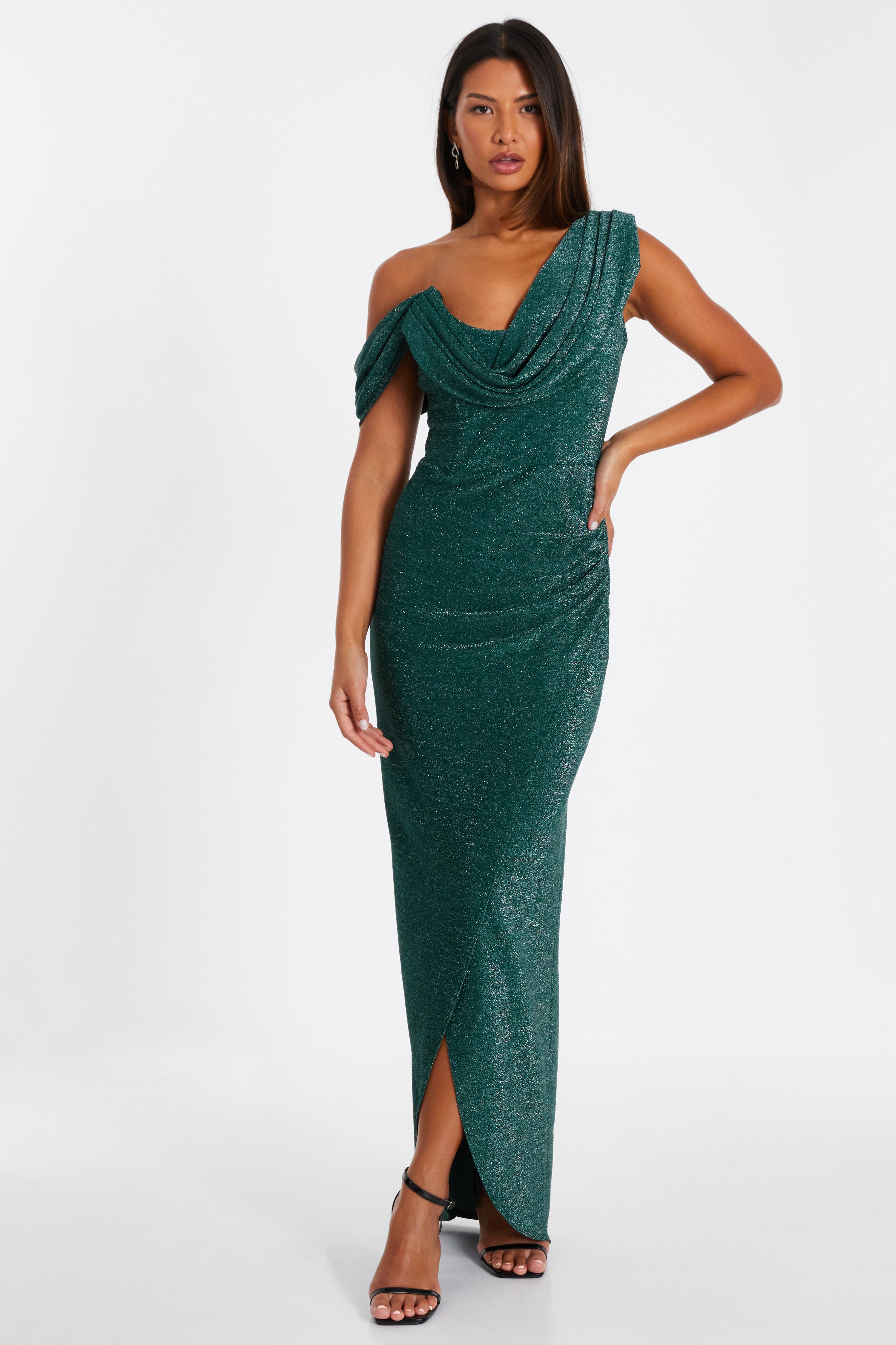 Sequin Dress Quiz Green Bardot Embellished Maxi Dress Evening Maxi Dresses  Quiz 2025