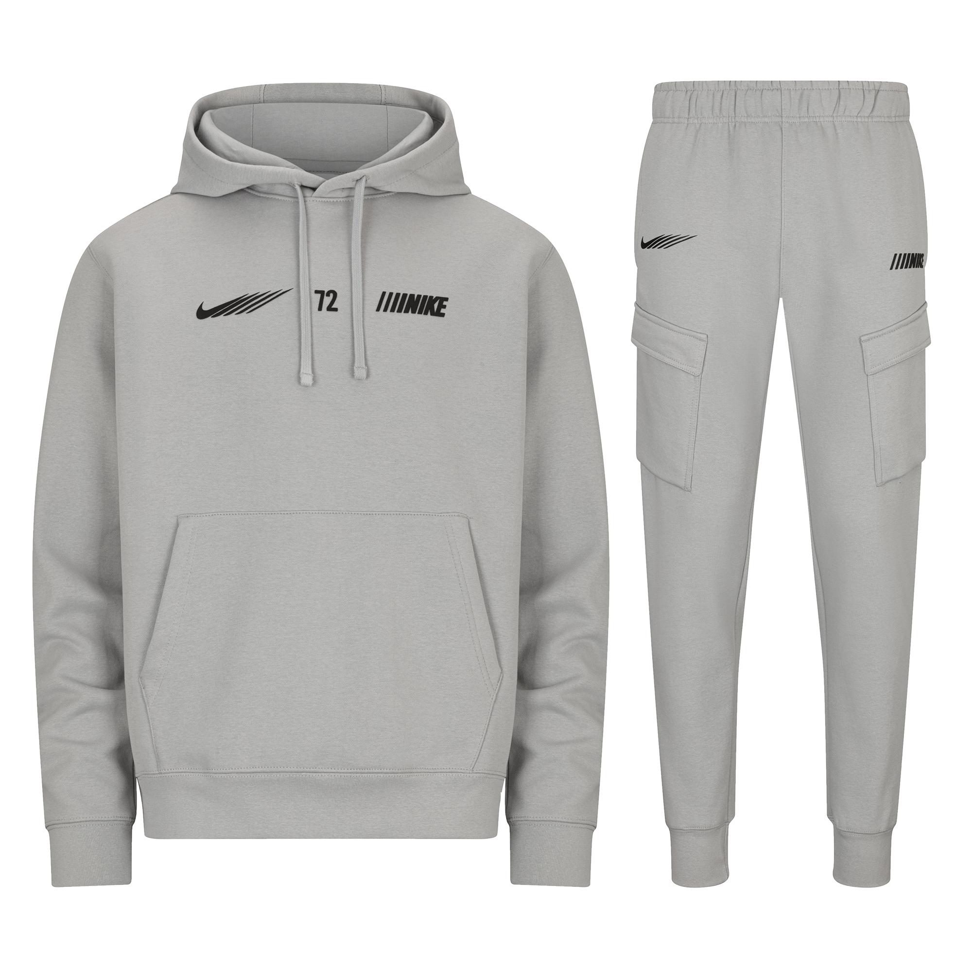 Nike Sportswear Standard Issue Fleece Cargo Tracksuit Wolf Cotton