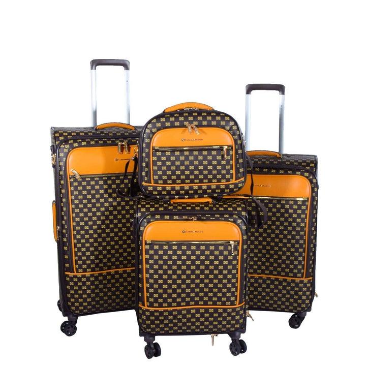 Infinity Leather Expandable Travel Luggage Strong Soft Shell Suitcases in Orange Lyst UK