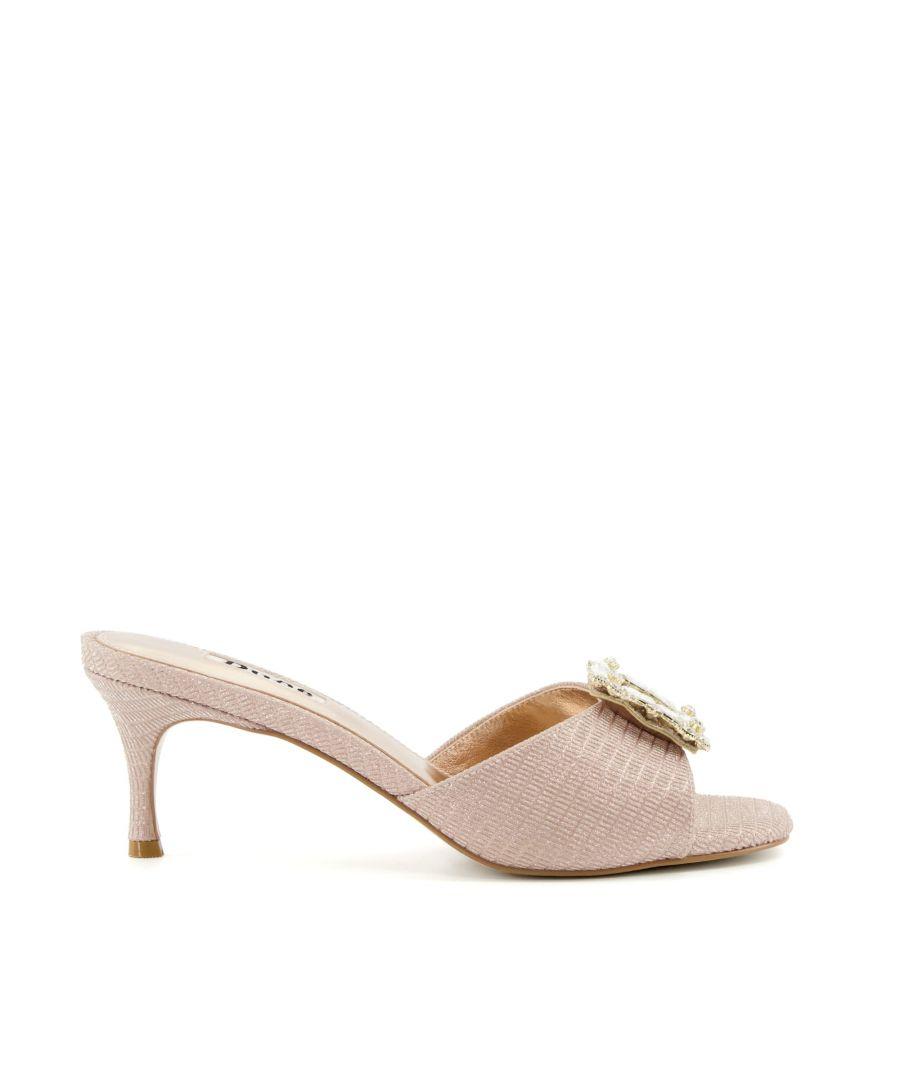 Dune Ladies Monarch Brooch detail Flare heel Mules in Natural Lyst UK